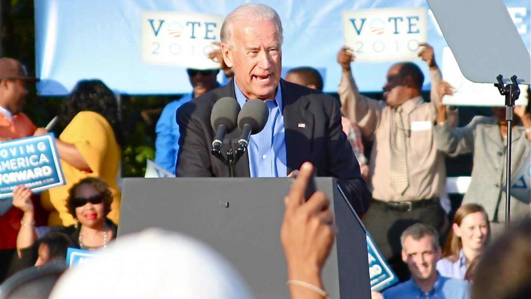 Vice President Biden at Moving America Forward Rally in Philadelphia, PA on Oct 10, 2010 (Fox Photo)