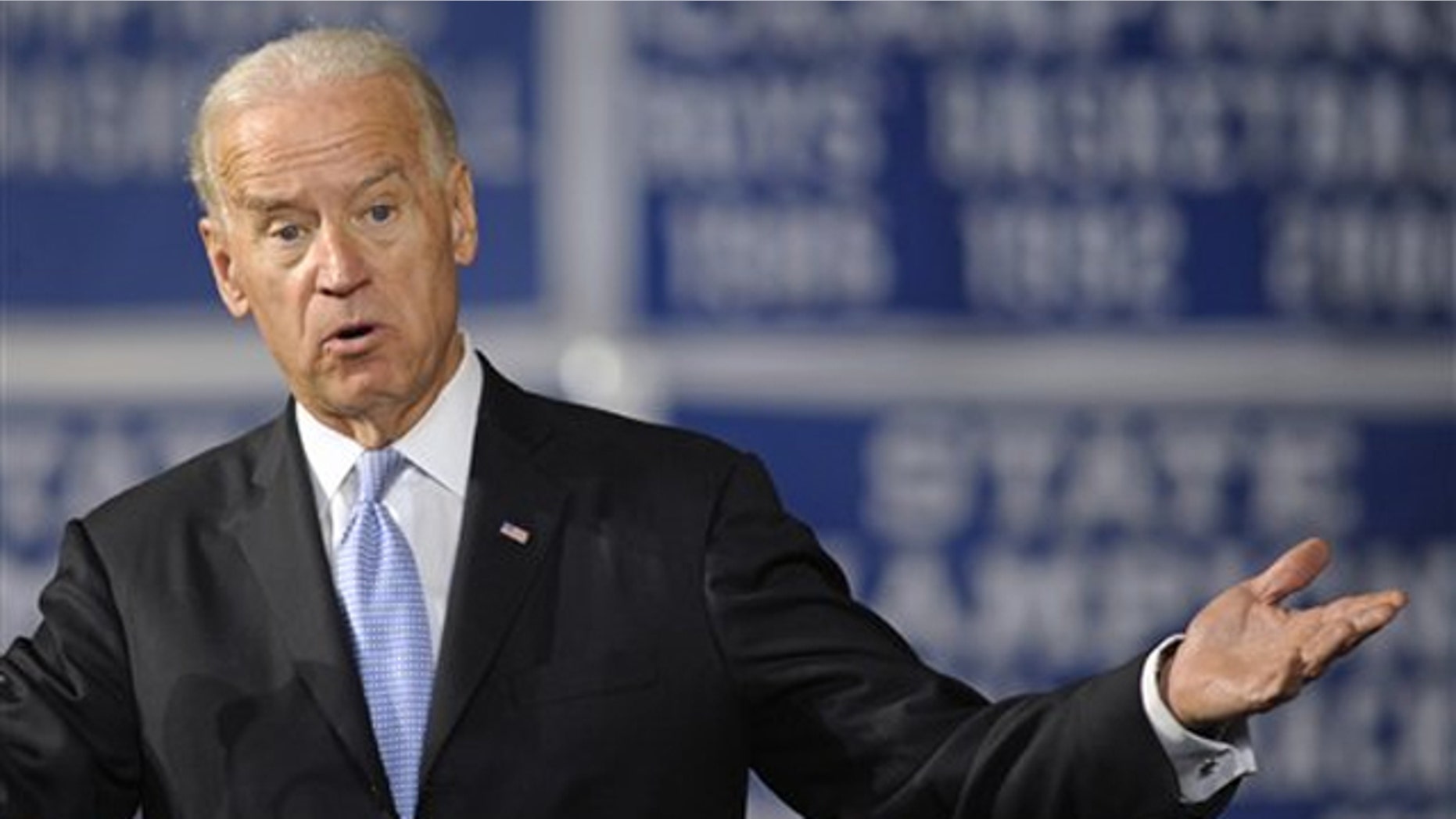 Vice President Biden gestures while speaking at Howard High School of Technology in Wilmington, Del., March 21.