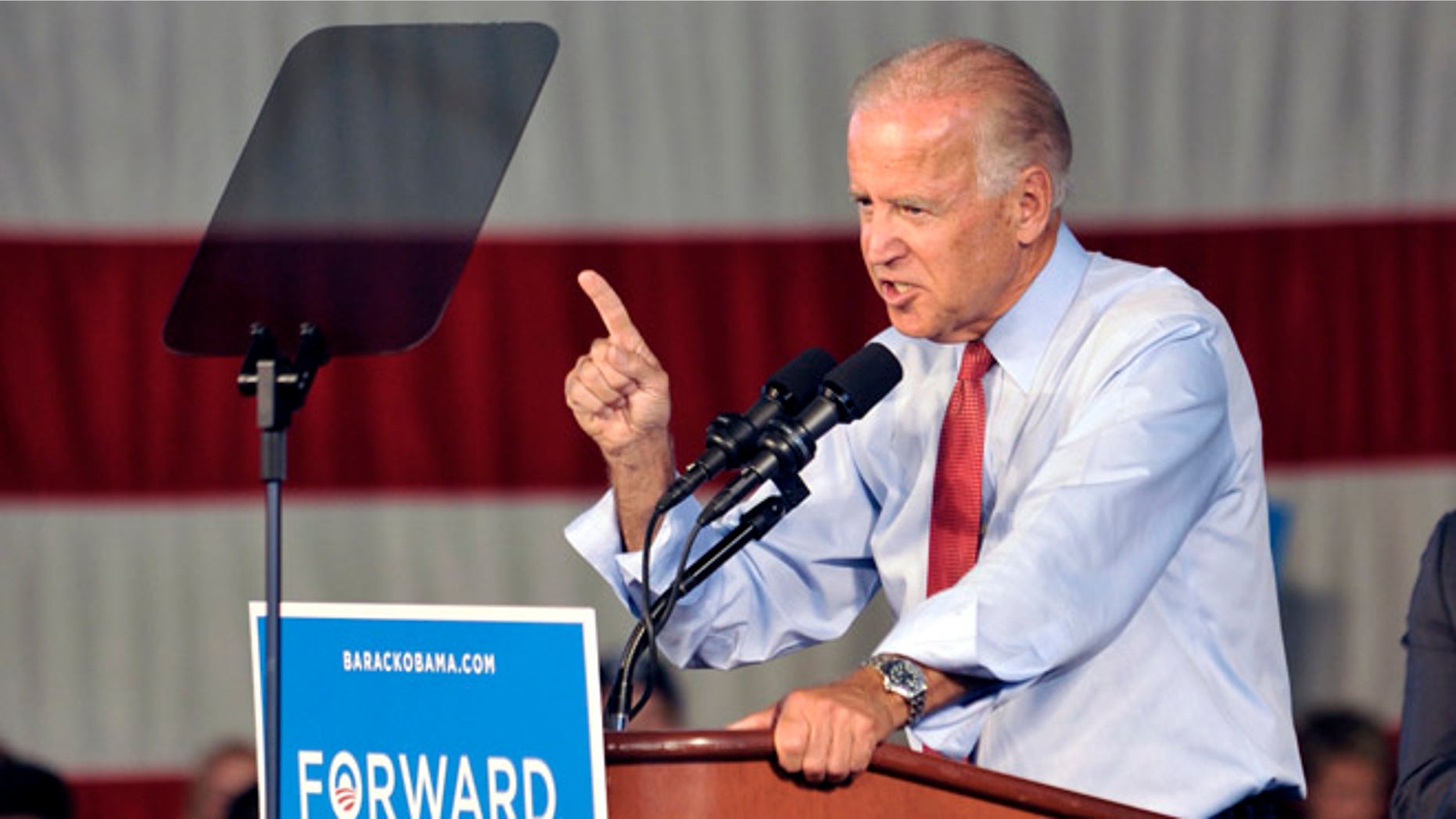 FILE: Aug. 21, 2012: Vice President Biden speaks at a rally in Minneapolis, Minn.