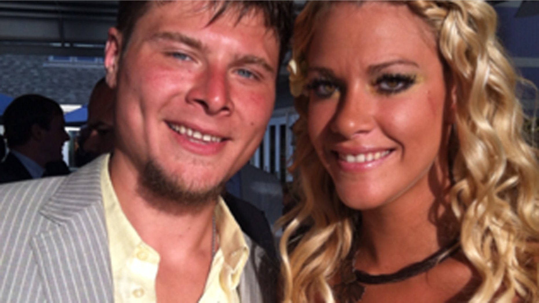 Kevin Adorno, 28, seen here with girlfriend, reportedly stopped at a restaurant Monday night and was talking to his girlfriend on a cellphone when he was attacked.