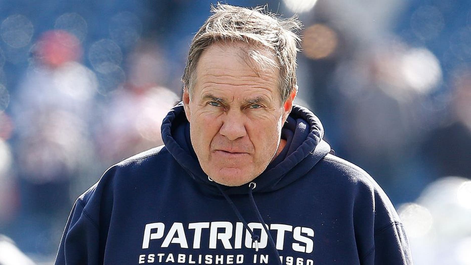 FOXBORO, MA - OCTOBER 27: Bill Belichick of the New England Patriots walks onto the field before a game with the Miami Dolphins at Gillette Stadium on October 27, 2013 in Foxboro, Massachusetts. (Photo by Jim Rogash/Getty Images)