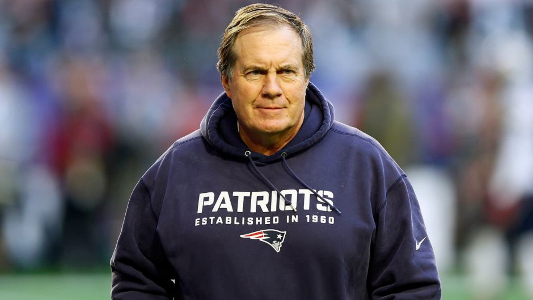 GLENDALE, AZ - FEBRUARY 01: Head coach Bill Belichick of the New England Patriots looks on prior to Super Bowl XLIX against the Seattle Seahawks at University of Phoenix Stadium on February 1, 2015 in Glendale, Arizona. (Photo by Kevin C. Cox/Getty Images)