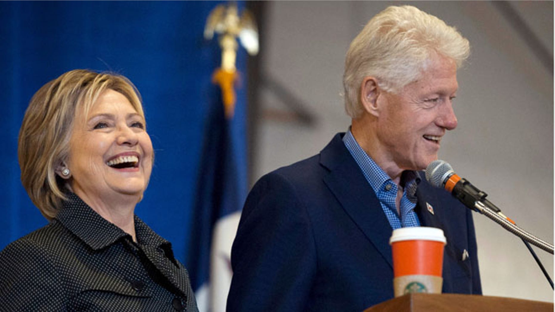 FILE: Nov. 15, 2015: Former U.S. President Clinton with wife Democratic presidential candidate Hillary Clinton at a barbecue in Ames, Iowa. (REUTERS)