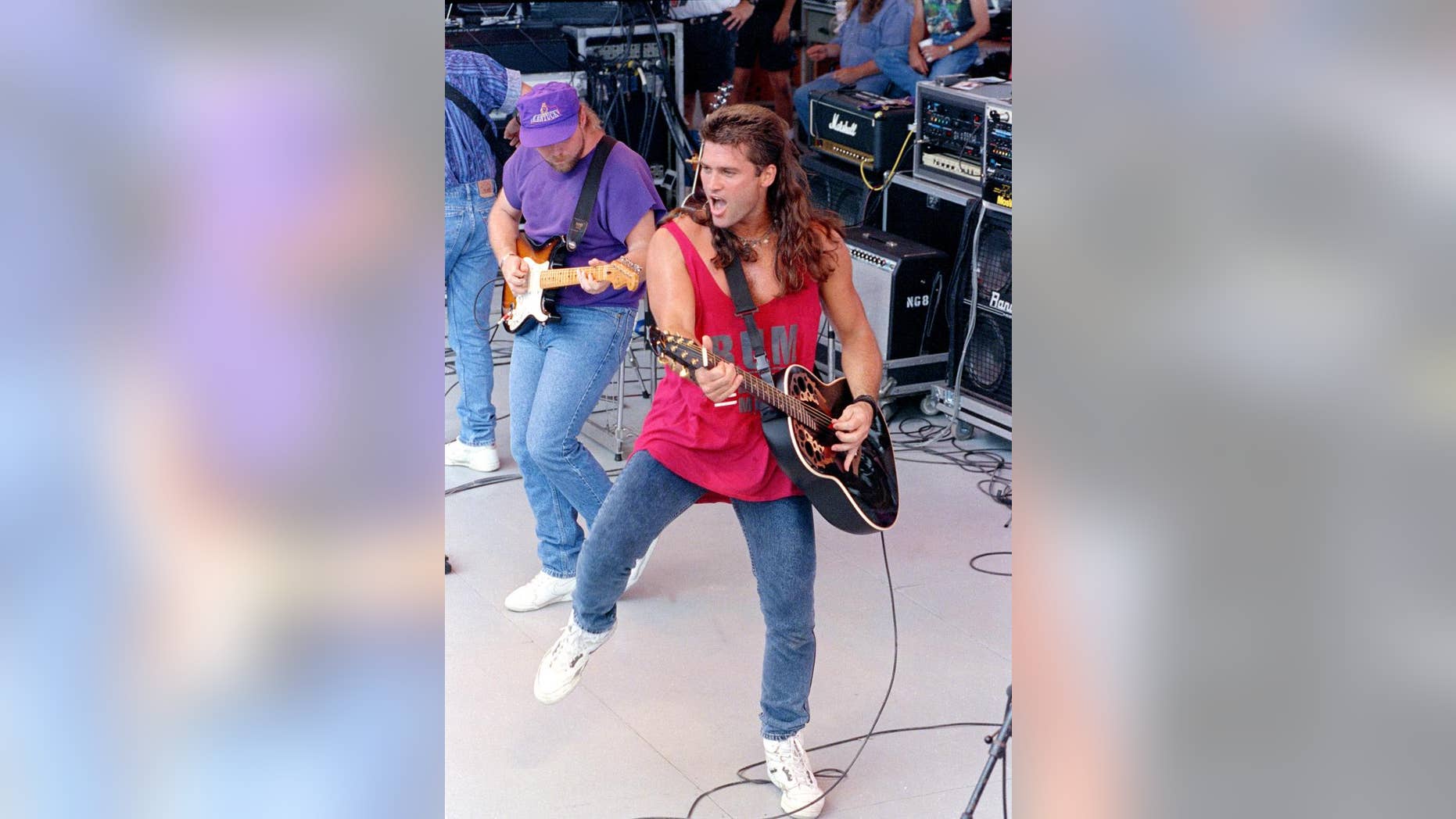 Cyrus performs in Nashville in 1992. (Photo credit: AP)