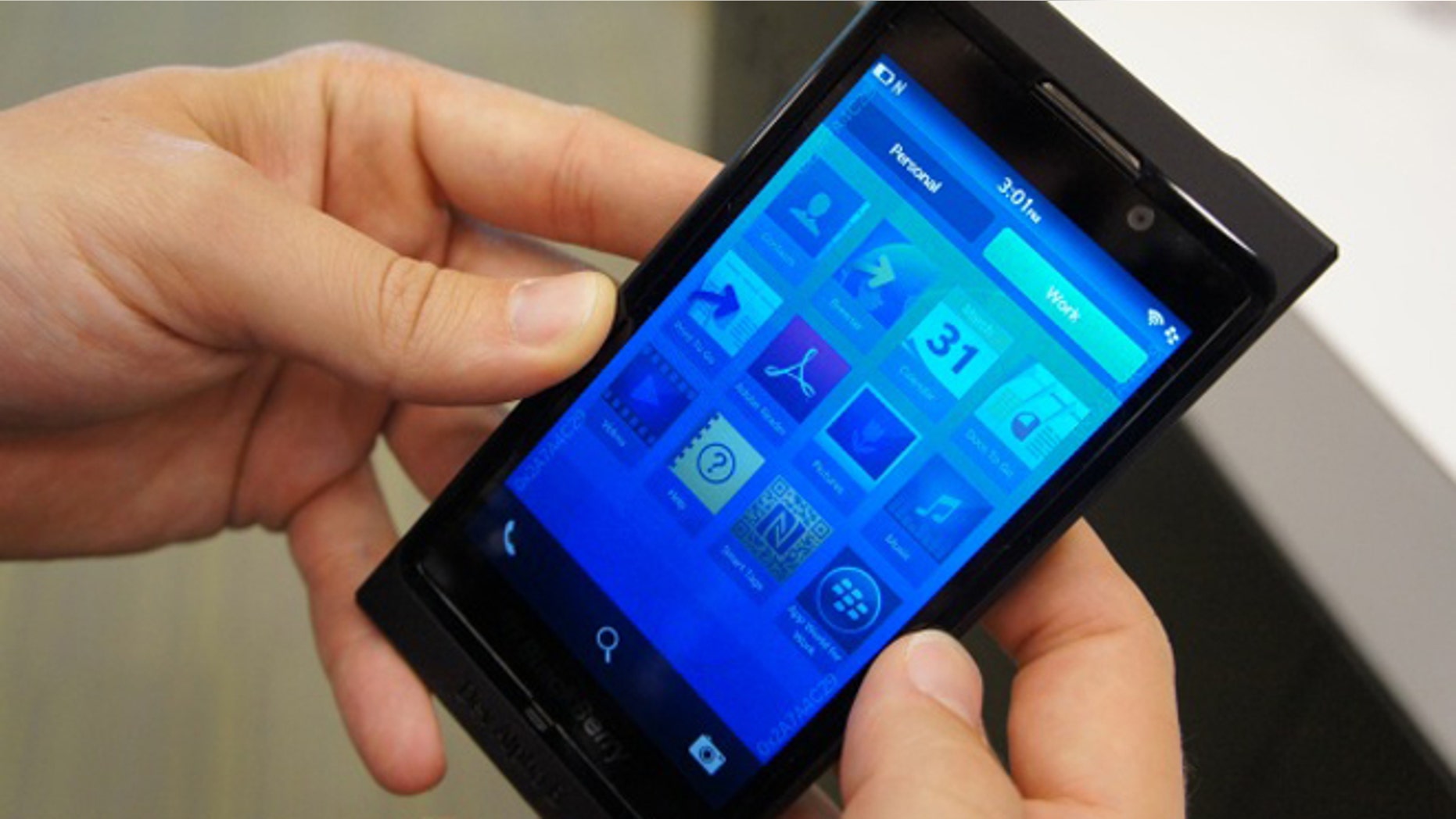 A preview version of the Blackberry 10 smartphone, shown off at the 2013 Consumer Electronics Show in Las Vegas.
