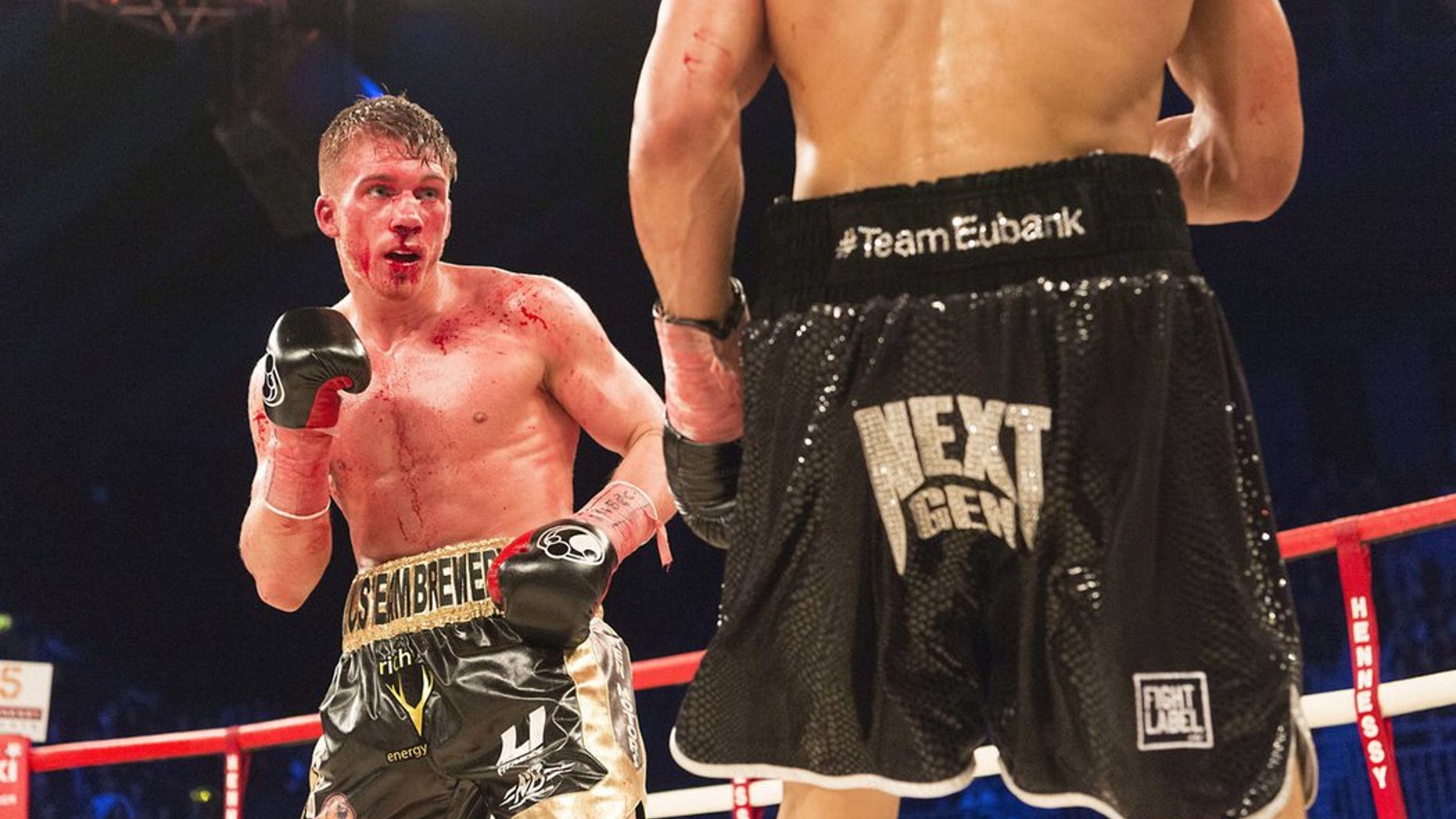 Nick Blackwell, left, during the fight against Chris Eubank, Jr.