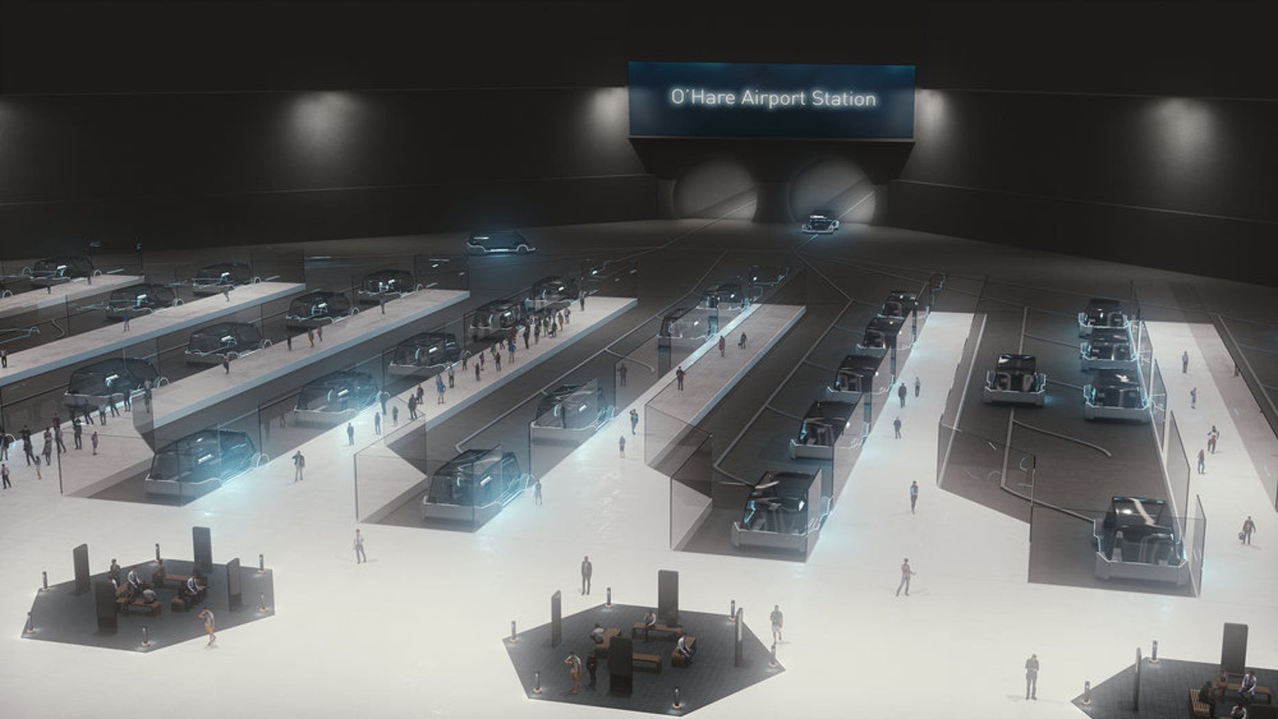The Boring Company plans to build terminals for its Chicago Express Loop connecting O'Hare airport and downtown Chicago.