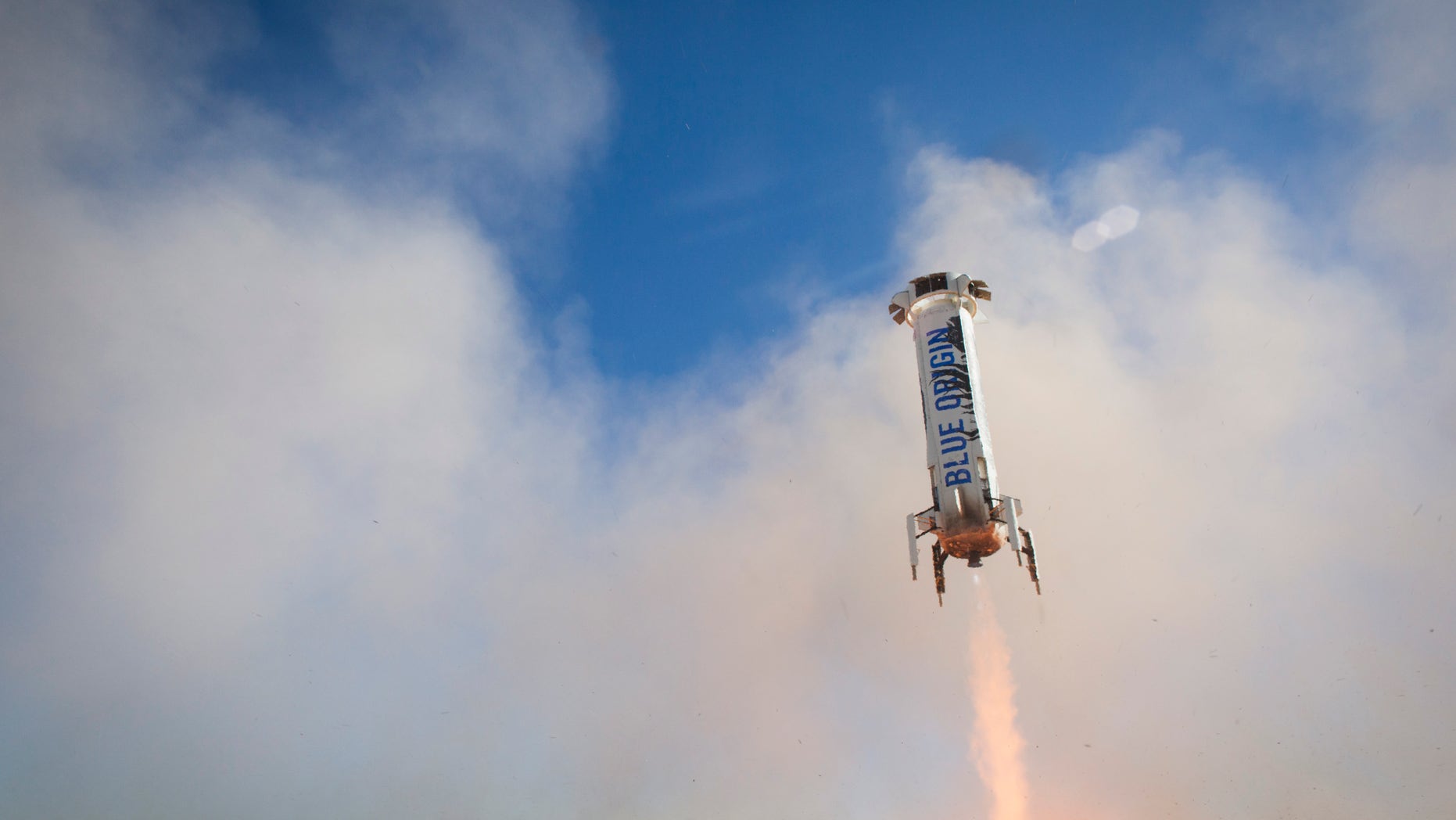 BE-3 restarted at 3,635 feet above ground level and ramped fast for a successful landing (Blue Origin).
