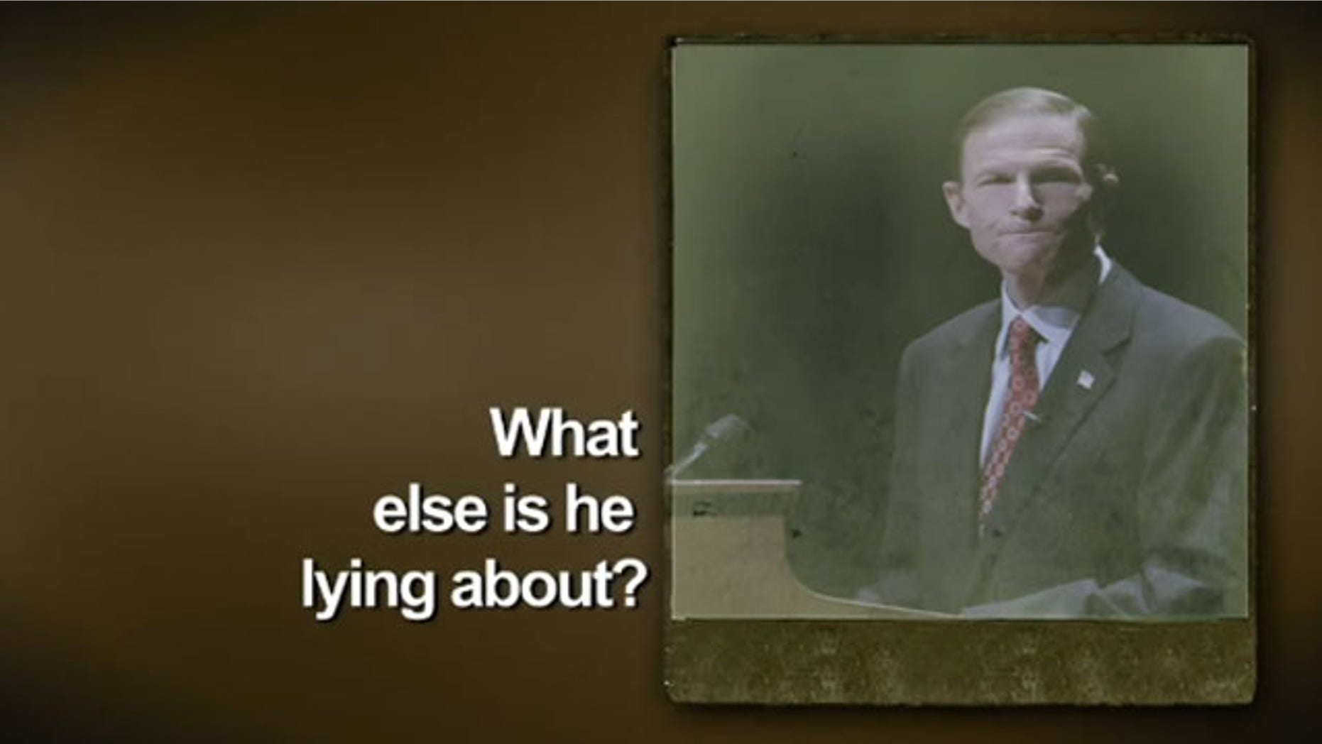 Shown here is an image from Connecticut GOP Senate nominee Linda McMahon's ad against Democrat Dick Blumenthal. (YouTube)
