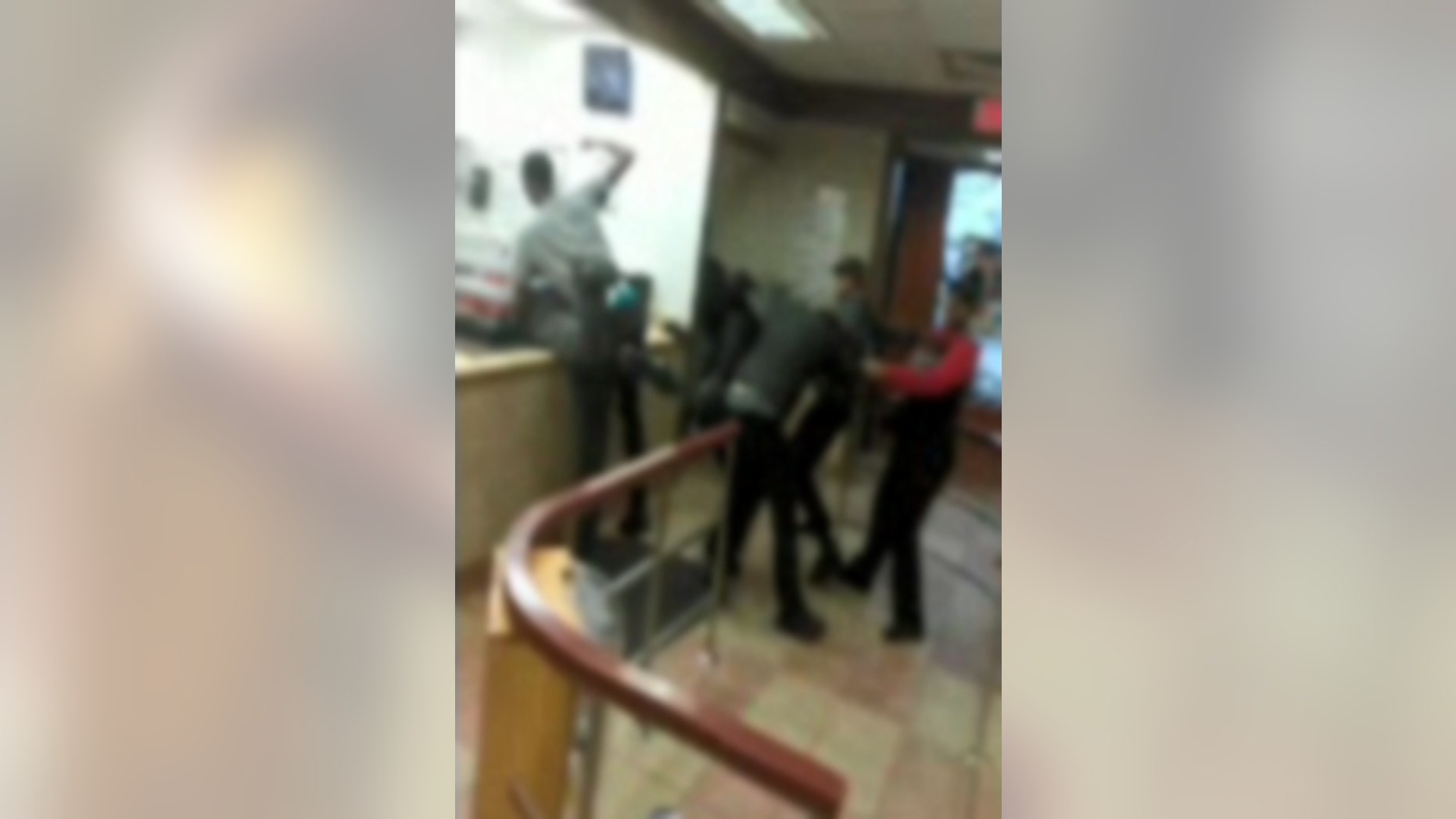 A customer at a Wendy's in Milwaukee filmed the scene as it unfolded on Monday night. (Images have been intentionally blurred to obscure some participants, who are believed to be underage.)