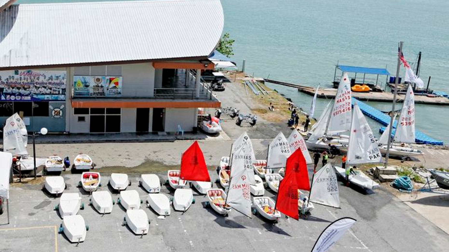 Competitors’ boats dot the landscape at Langkawi, Malaysia, site of the ISAF Youth Sailing World Championship. (Credit: Christophe Launay/World Sailing)