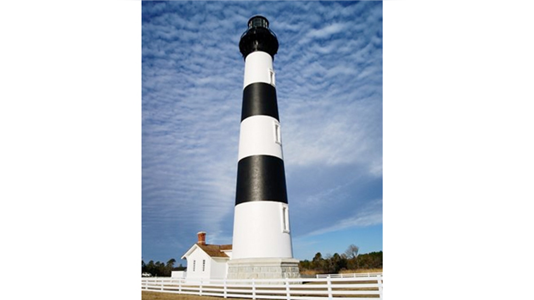 The newly restored Bodie Island Lighthouse near Nags Head in North Carolina.