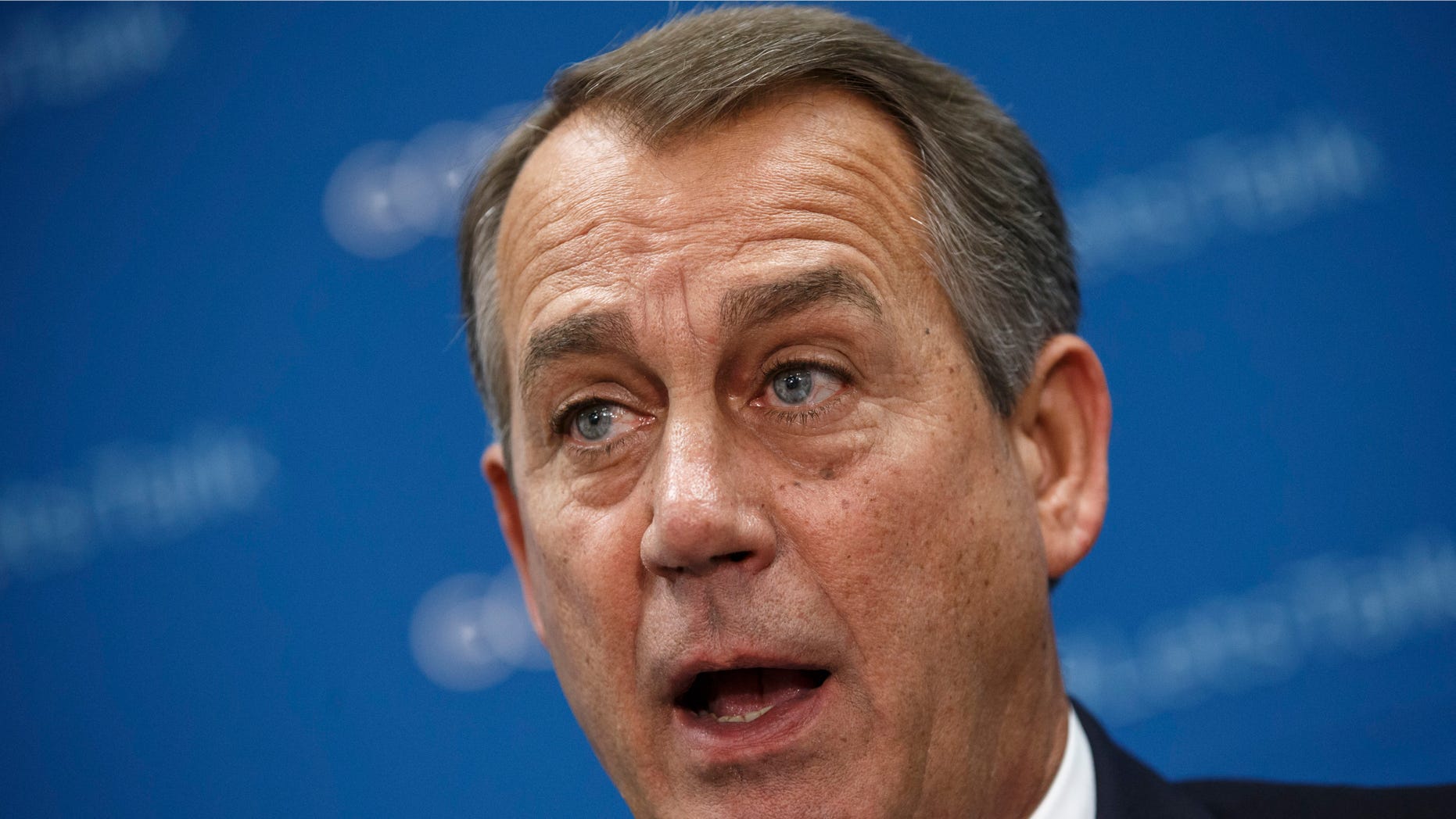 Oct. 8, 2013: House Speaker John Boehner speaks during a news conference on Capitol Hill in Washington.