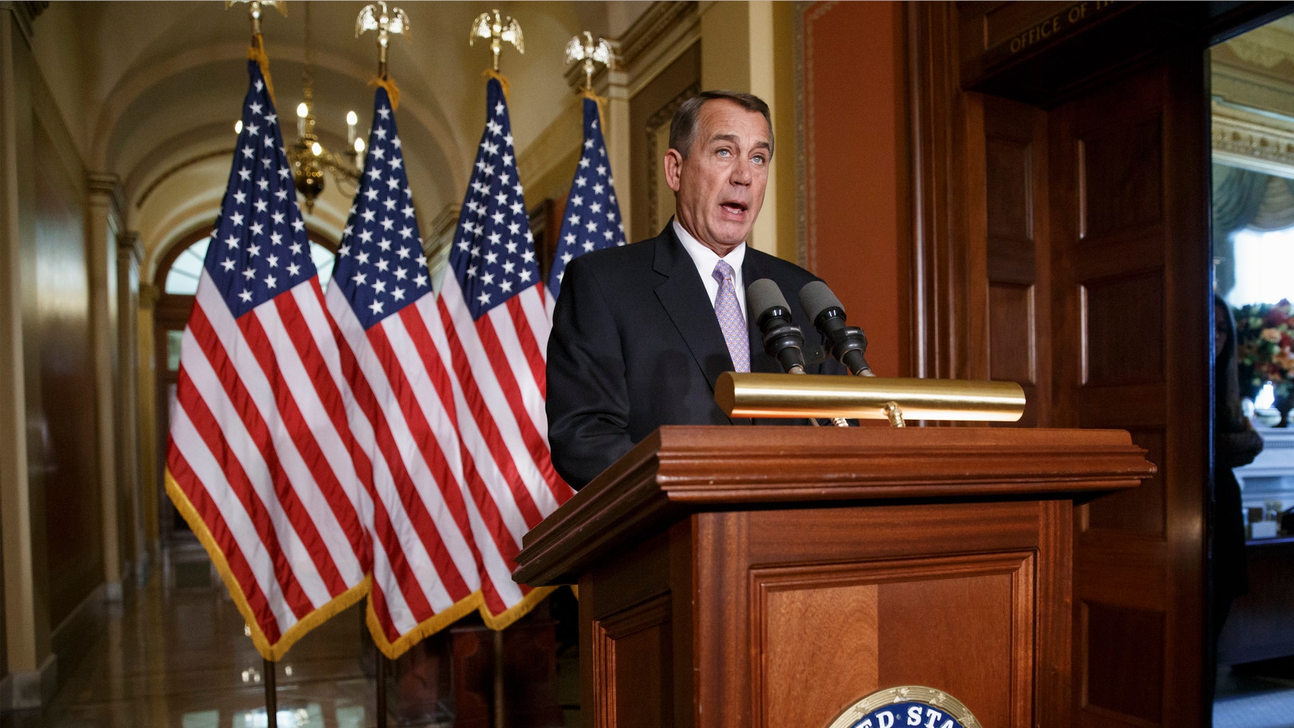 Nov. 21, 2014: House Speaker John Boehner of Ohio responds to President Barack Obama's intention to spare millions of illegal immigrants from being deported, a use of executive powers that is setting up a fight with Republicans in Congress over the limits of presidential powers