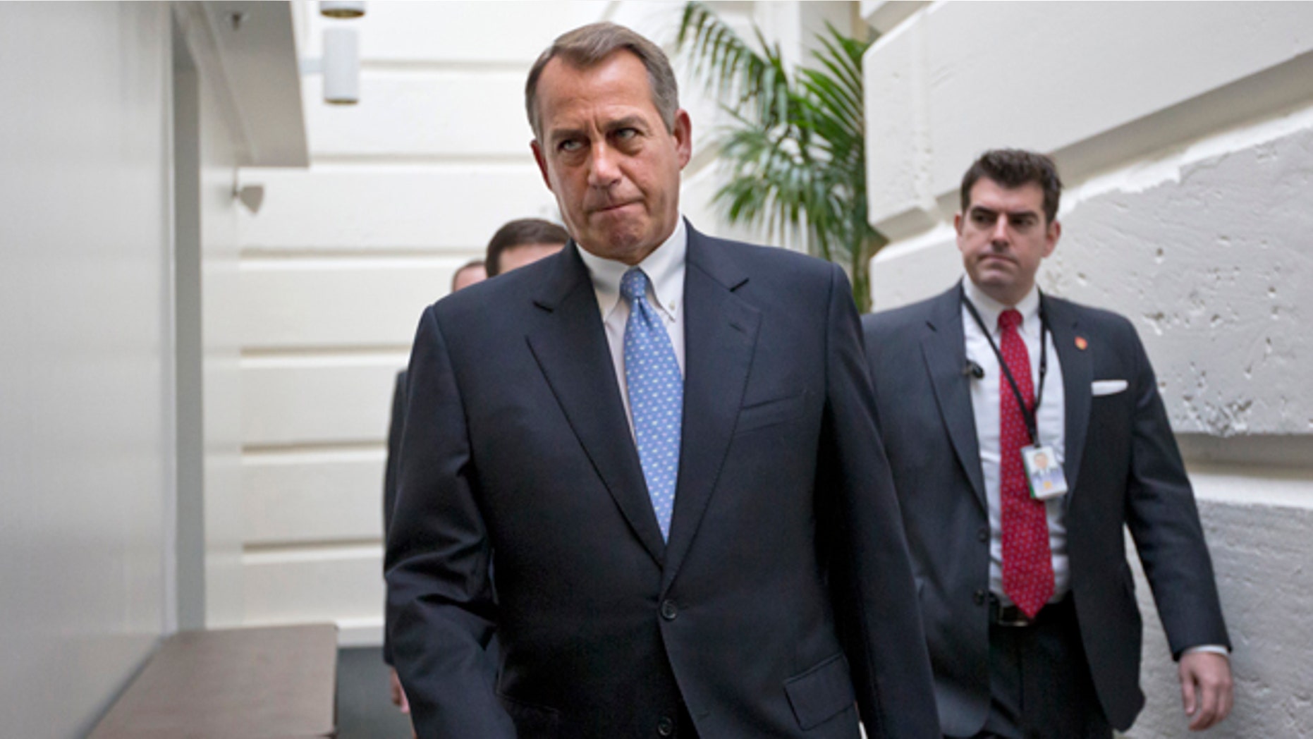 Dec. 5, 2012: House Speaker John Boehner of Ohio walks to a closed-door Republican strategy session on Capitol Hill in Washington.