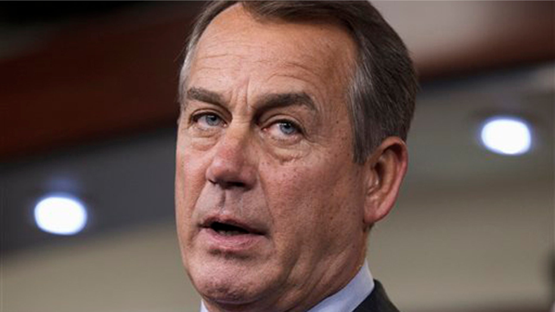 Feb. 16, 2012: House Speaker John Boehner talks about the payroll tax cut negotiations during a news conference on Capitol Hill.