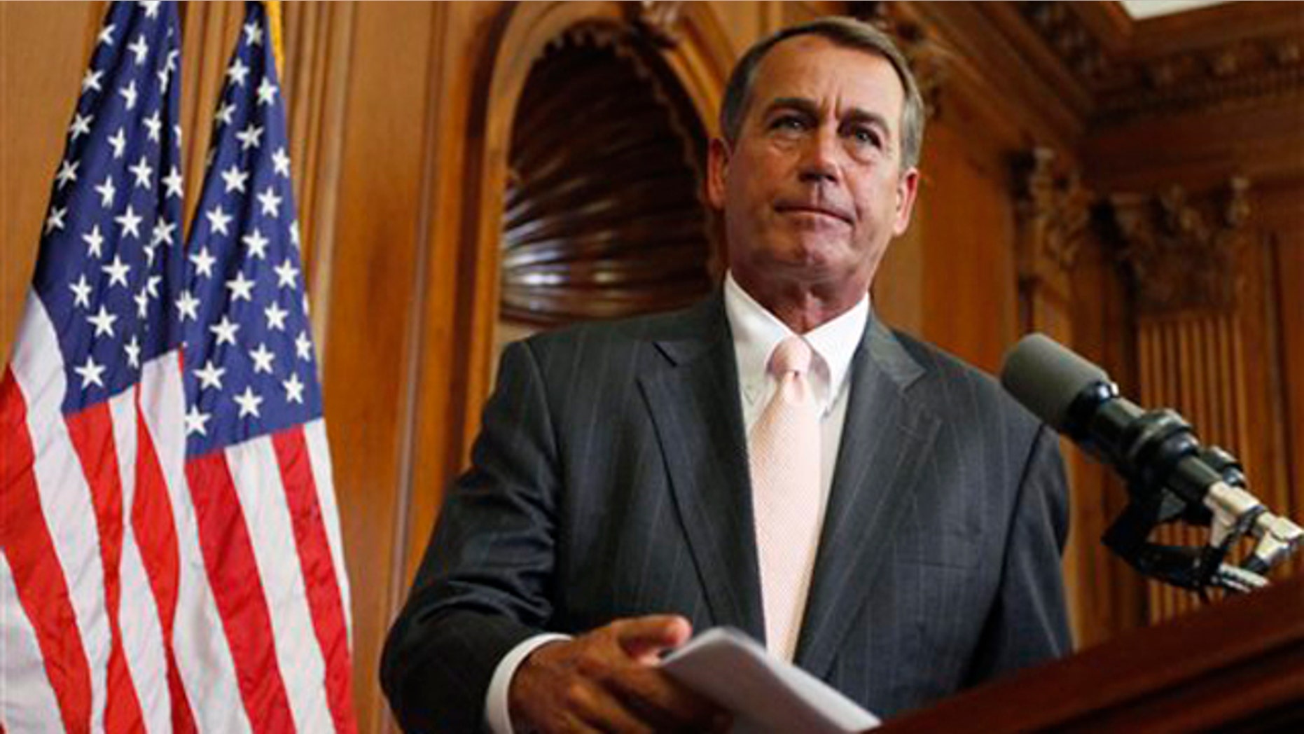 In this June 16 photo, House Minority Leader John Boehner participates in a ceremony on Capitol Hill in Washington. (AP Photo)