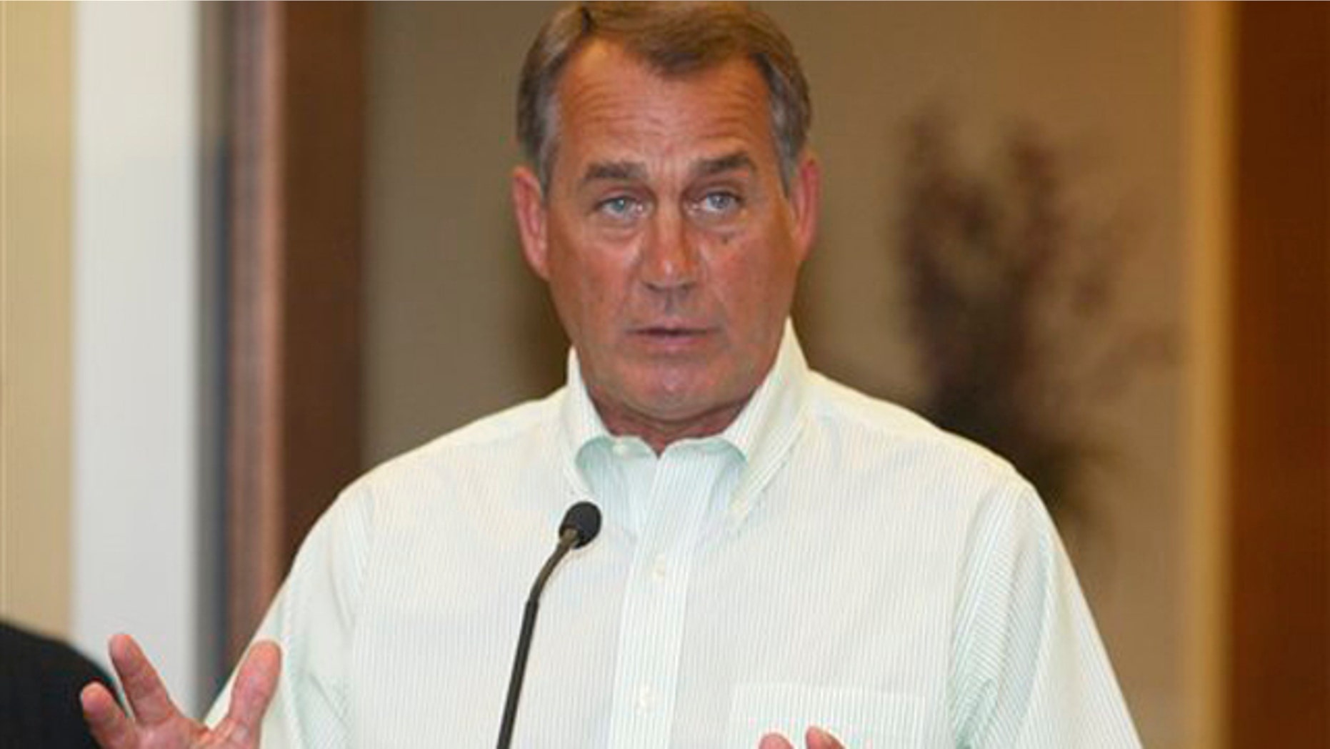 House Speaker John Boehner talks about jobs in West Chester, Ohio, Sept. 2.