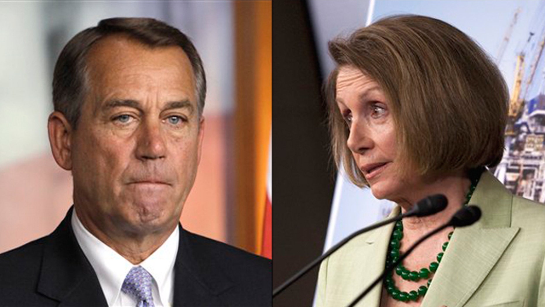 Shown here are House Speaker John Boehner, left, and House Minority Leader Nancy Pelosi.