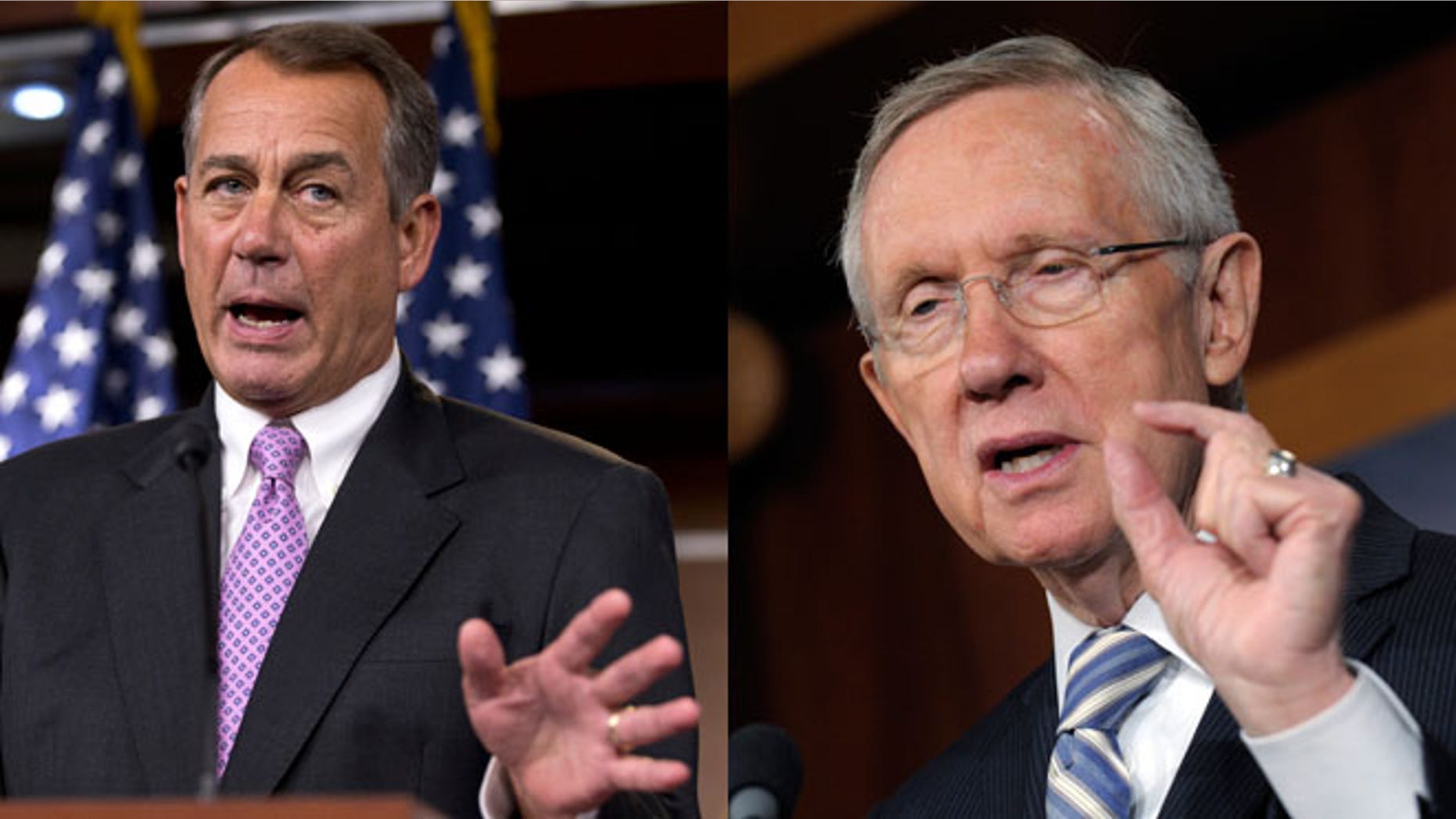 Shown here are House Speaker John Boehner, left, and Senate Democratic Leader Harry Reid.
