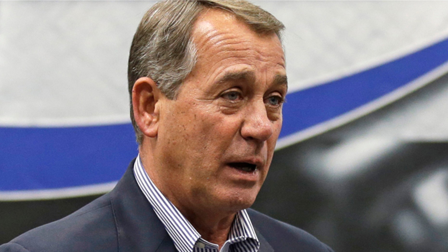 May 5, 2014: House Speaker John Boehner speaking to employees during a tour of the Machintek Corp. plant in Fairfield, Ohio.