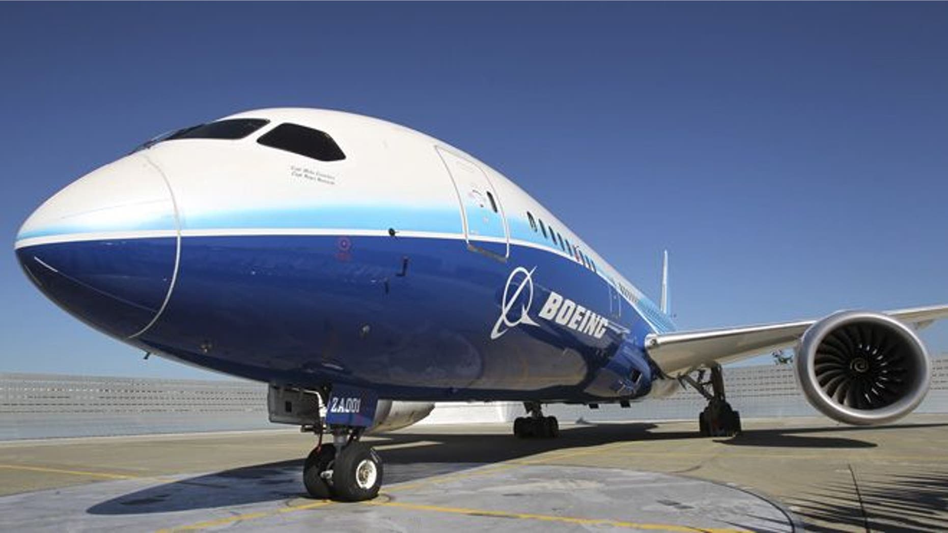 Aug. 26, 2011: A 787 Dreamliner sits on the tarmac at Boeing Commercial Airplanes manufacturing facilities at Paine Field, Everett, Washington during the jetliner's certification event.