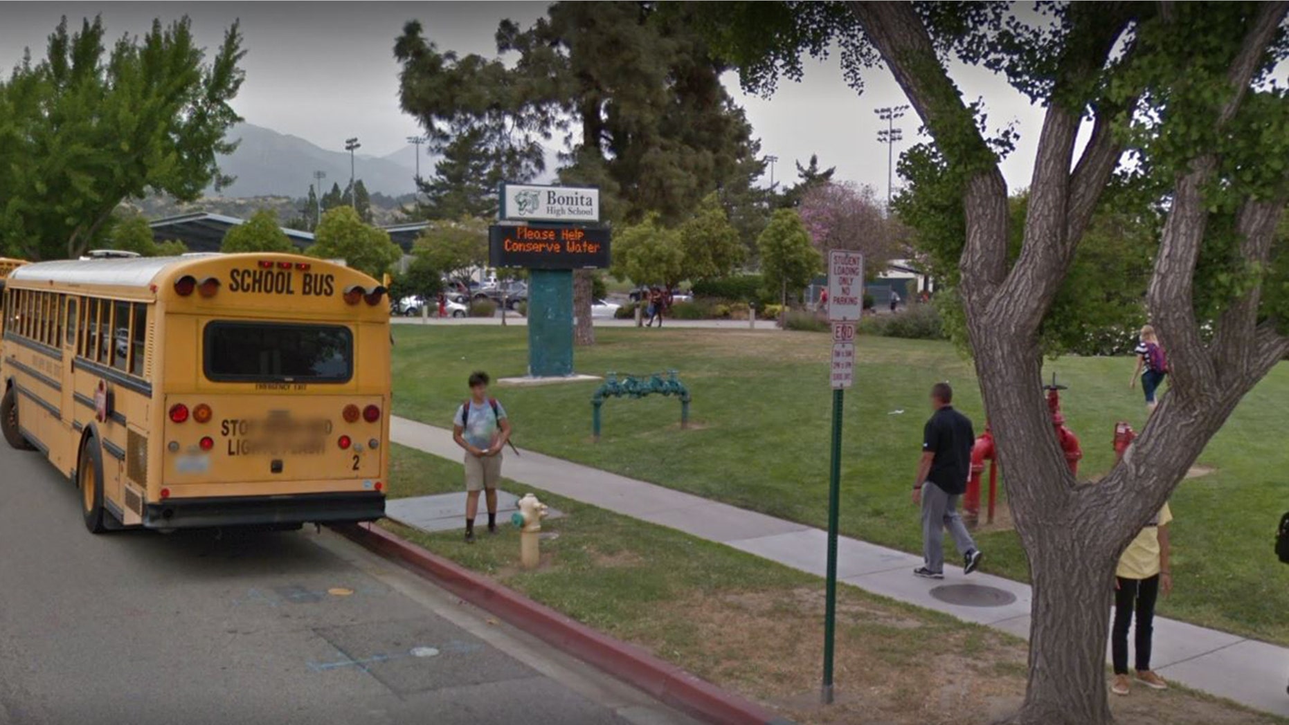Outside Bonita High School in La Verne, Calif.