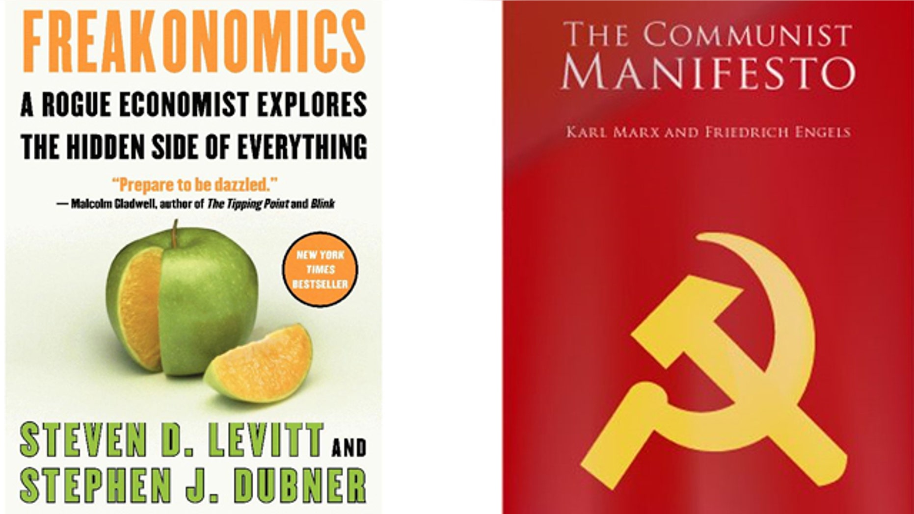 'Freakonomincs' and 'The Communist Manifesto' are two of the controversial books chosen for college summer reading options. (Amazon)