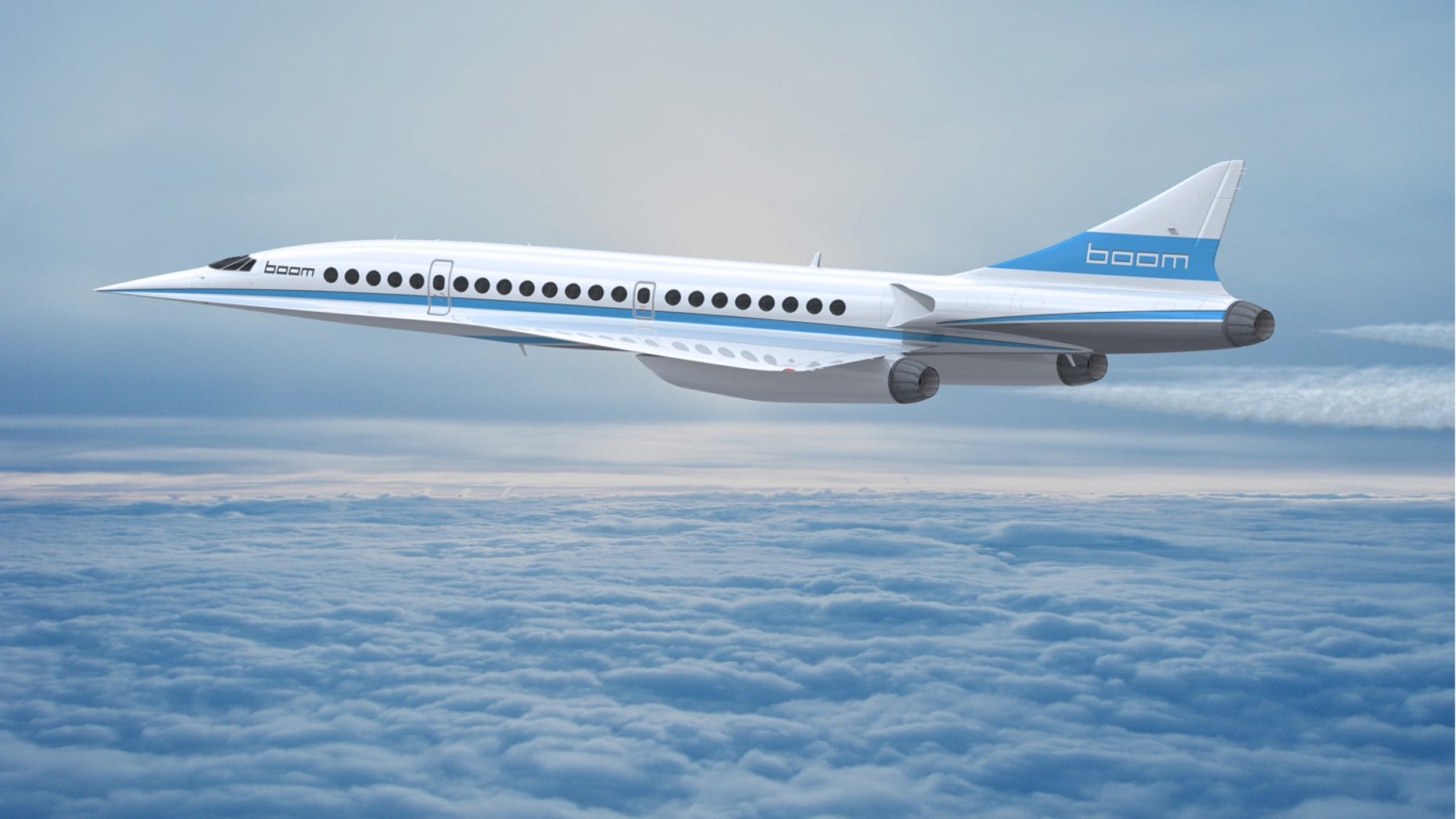 At Mach 2.2, the supersonic jet could fly between New York City and London in 3 hours and 15 minutes.