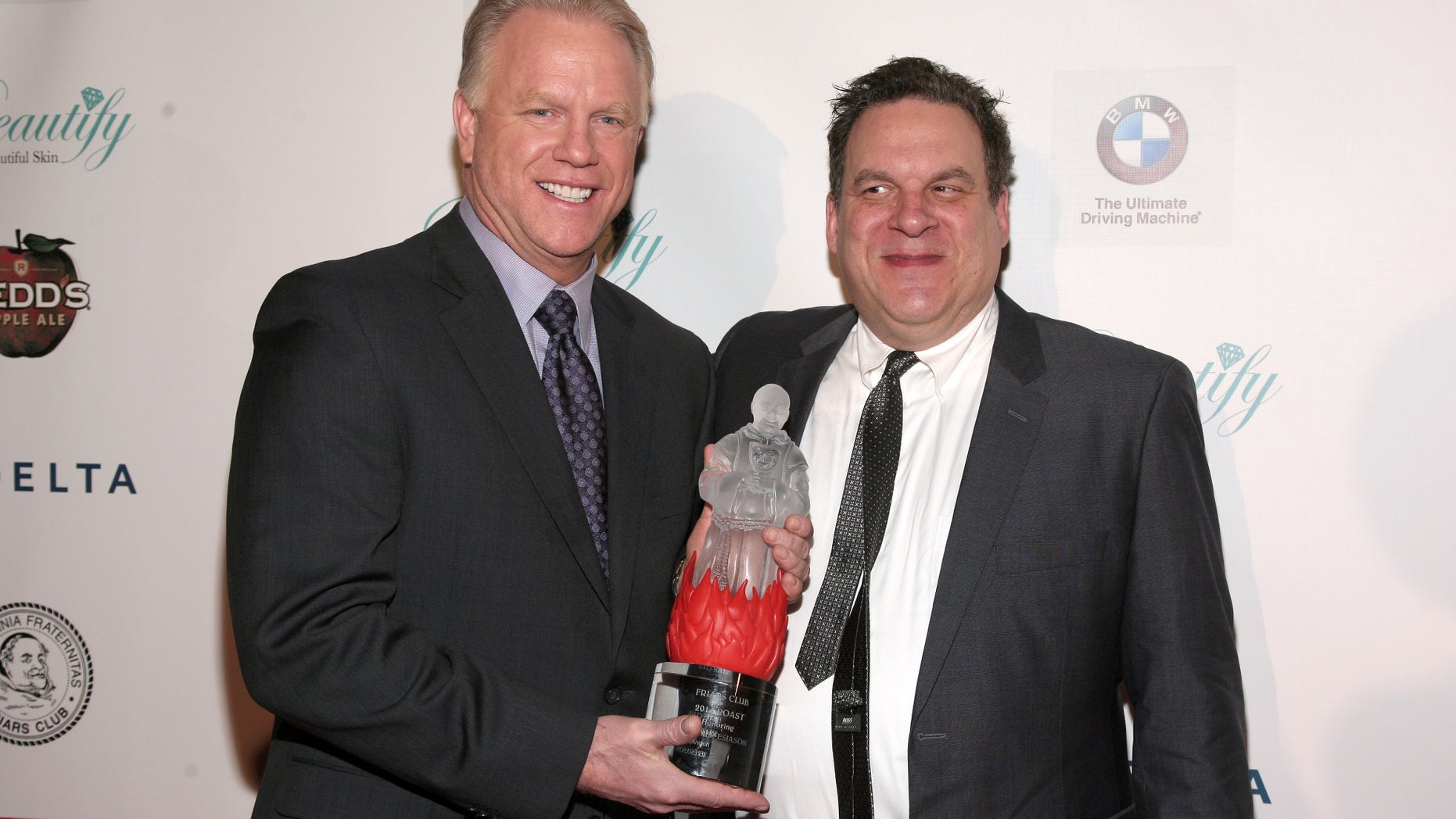 Television commentator and former professional football player Boomer Esiason, left, and actor Jeff Garlin attend the Friars Club Roast Honoring Boomer Esiason on Thursday, Jan. 30, 2014 in New York. (Photo by Andy Kropa/Invision/AP)