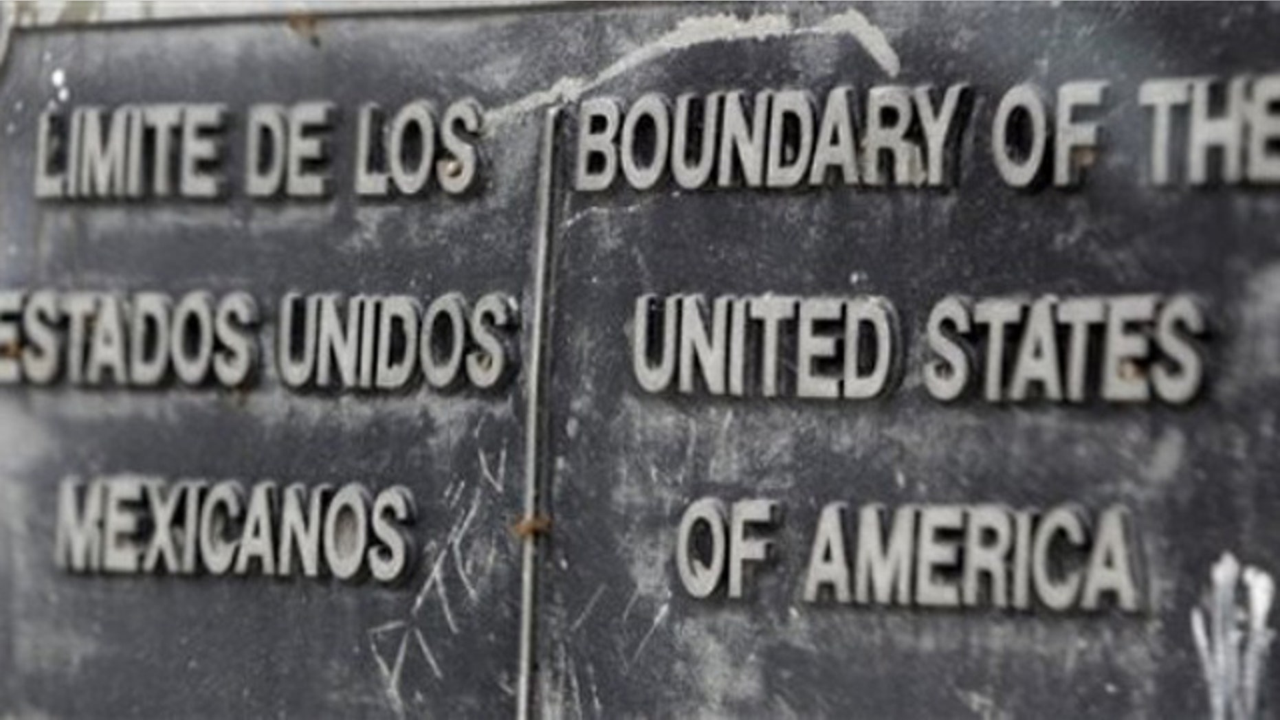 A boundary sign is seen at the Pharr International Bridge, Thursday, Jan. 27, 2011, in Pharr, Texas.