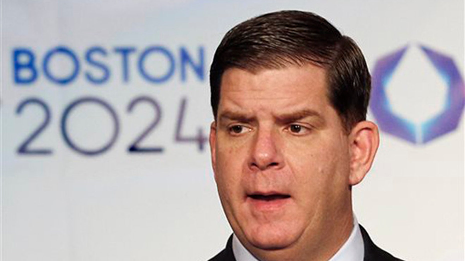 In this Jan. 9, 2015, file photo, Boston Mayor Martin Walsh speaks during a news conference in Boston after the city was picked by the USOC as its bid city for the 2024 Olympic Summer Games. (AP Photo/Winslow Townson, File)