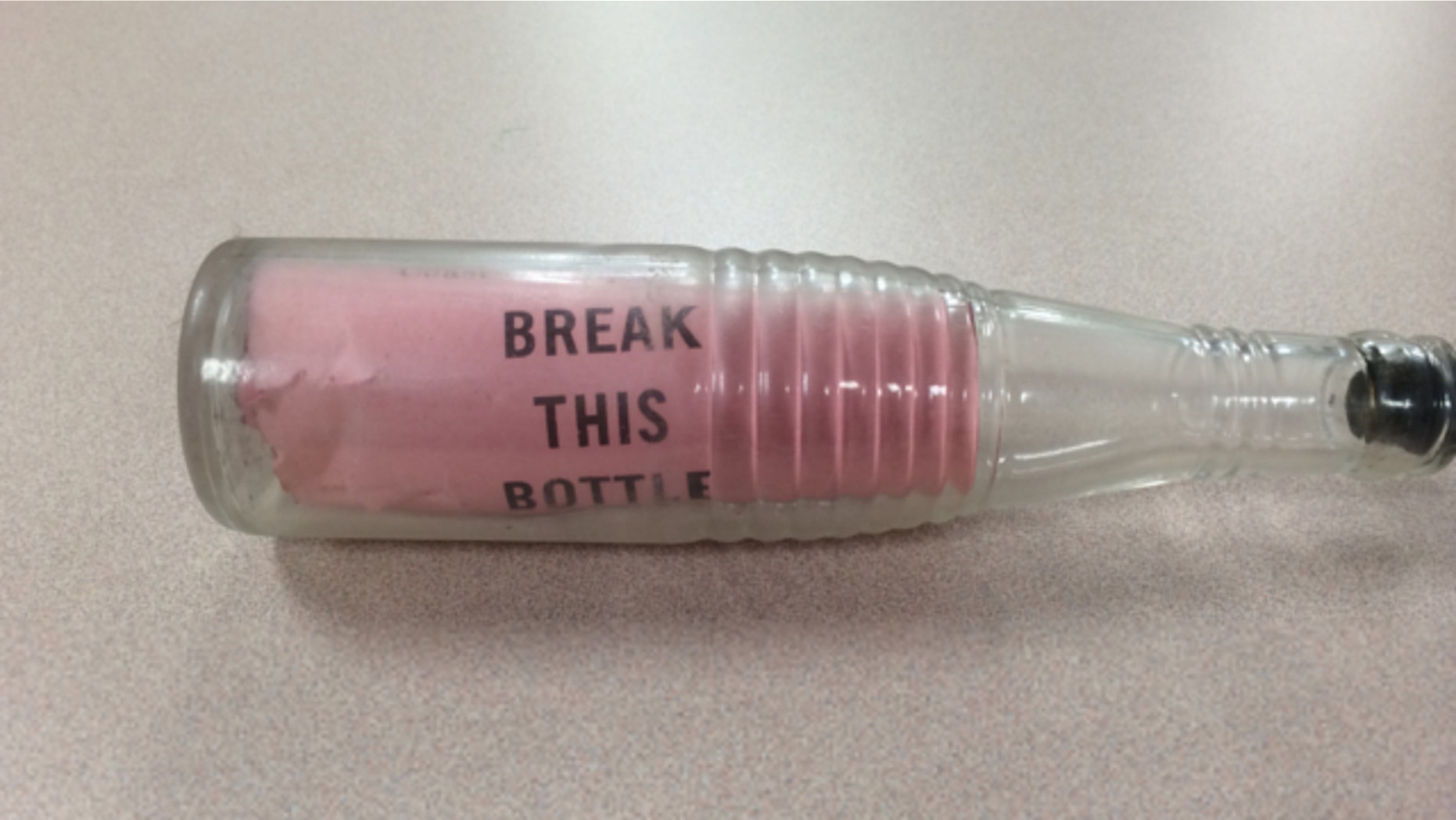 UNDATED: The drift bottle found on Martha's Vineyard in December 2013.