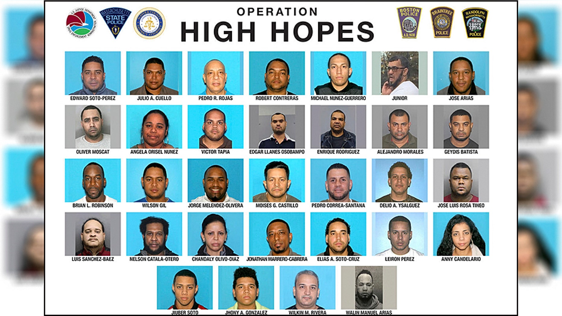 A police investigation in Boston called "Operation High Hopes" led to the seizure of more than 33 pounds of fentanyl.