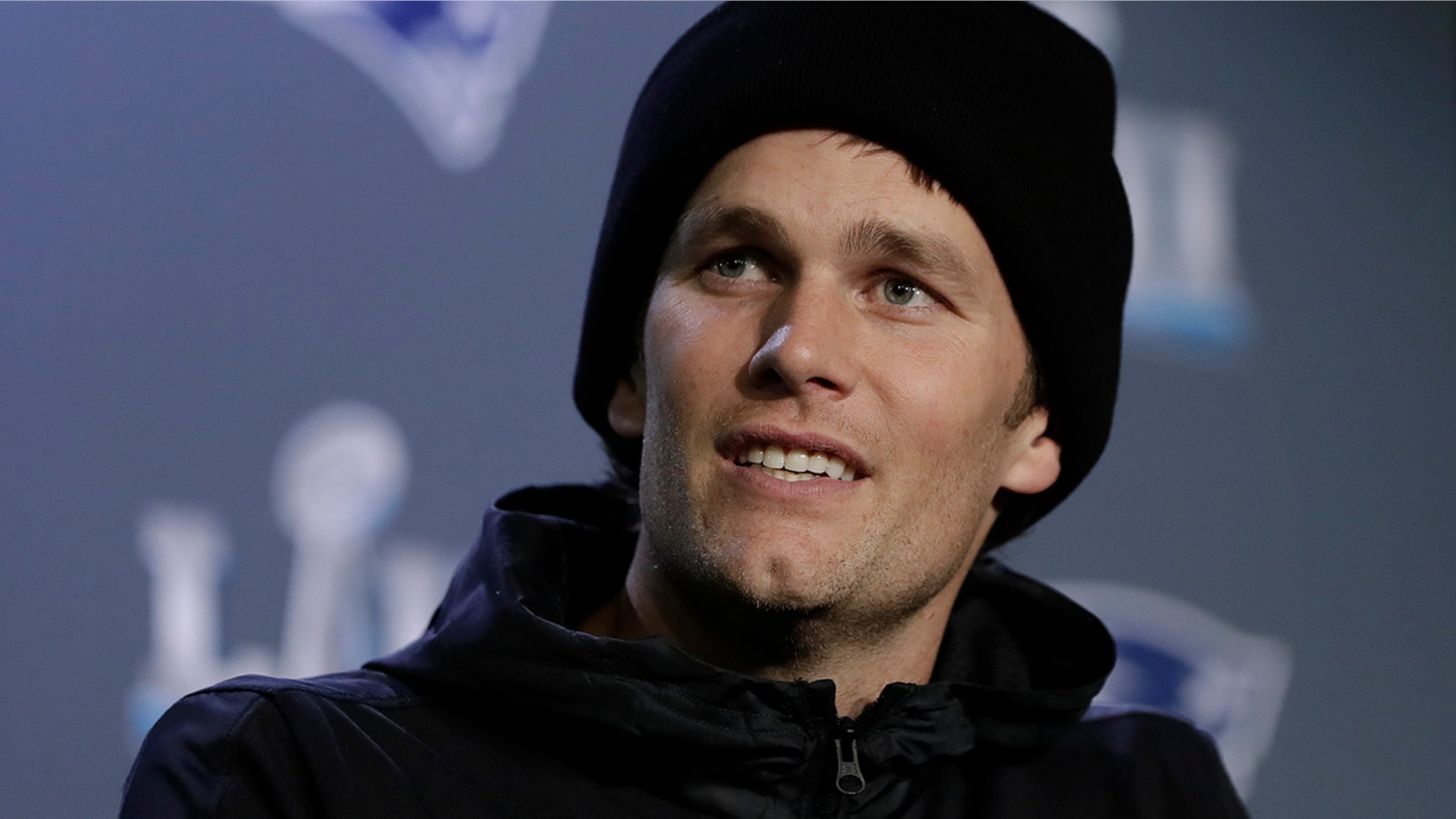 New England Patriots quarterback Tom Brady answers questions during a news conference Wednesday, Jan. 31, 2018, in Minneapolis.