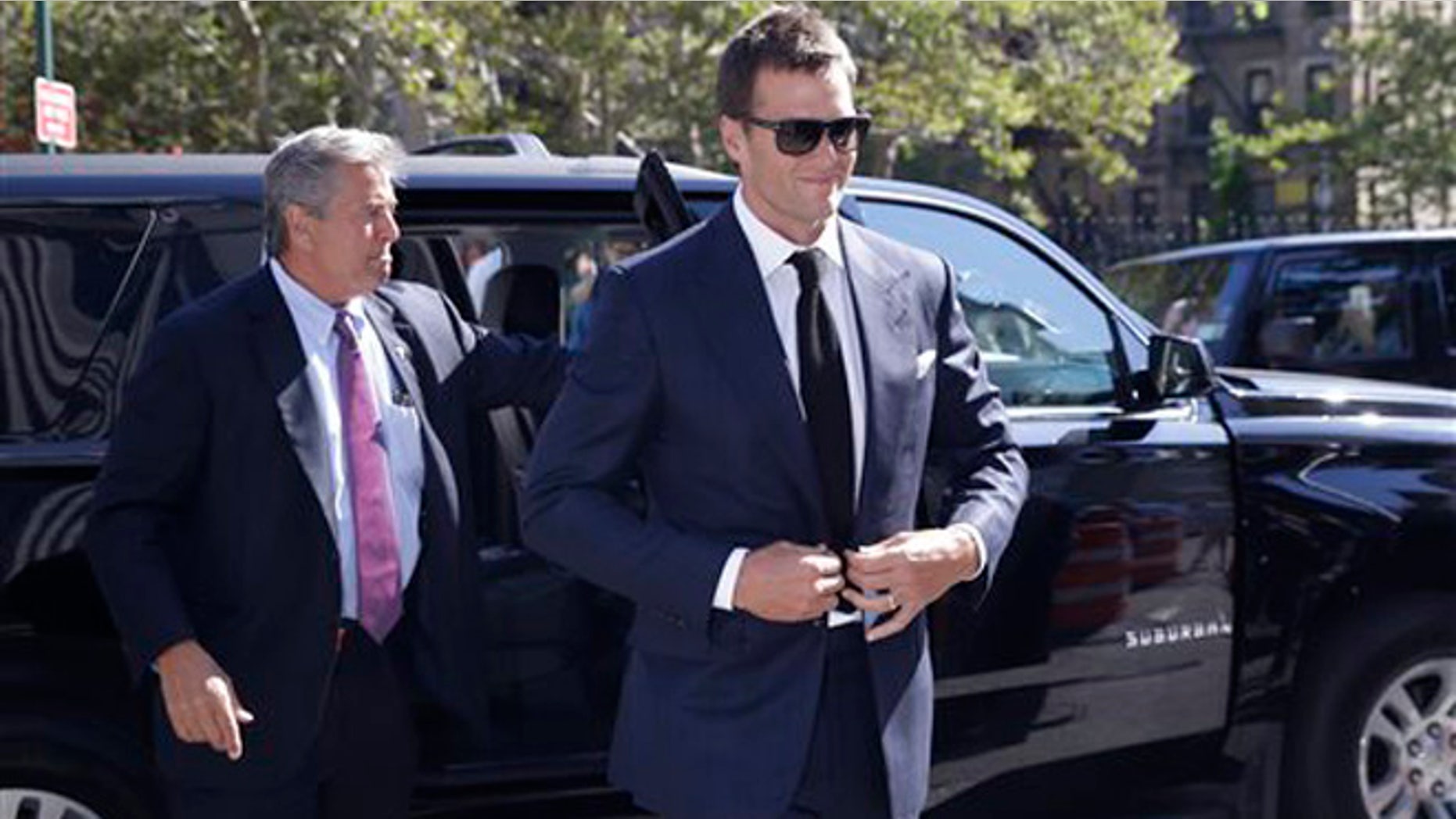 Aug. 12, 2015: New England Patriots quarterback Tom Brady arrives at federal court in New York.