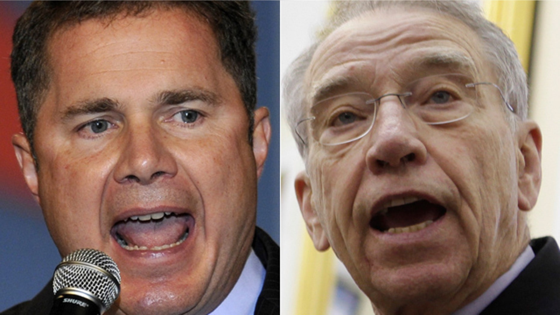 Rep. Bruce Braley, left, and Sen. Chuck Grassley.