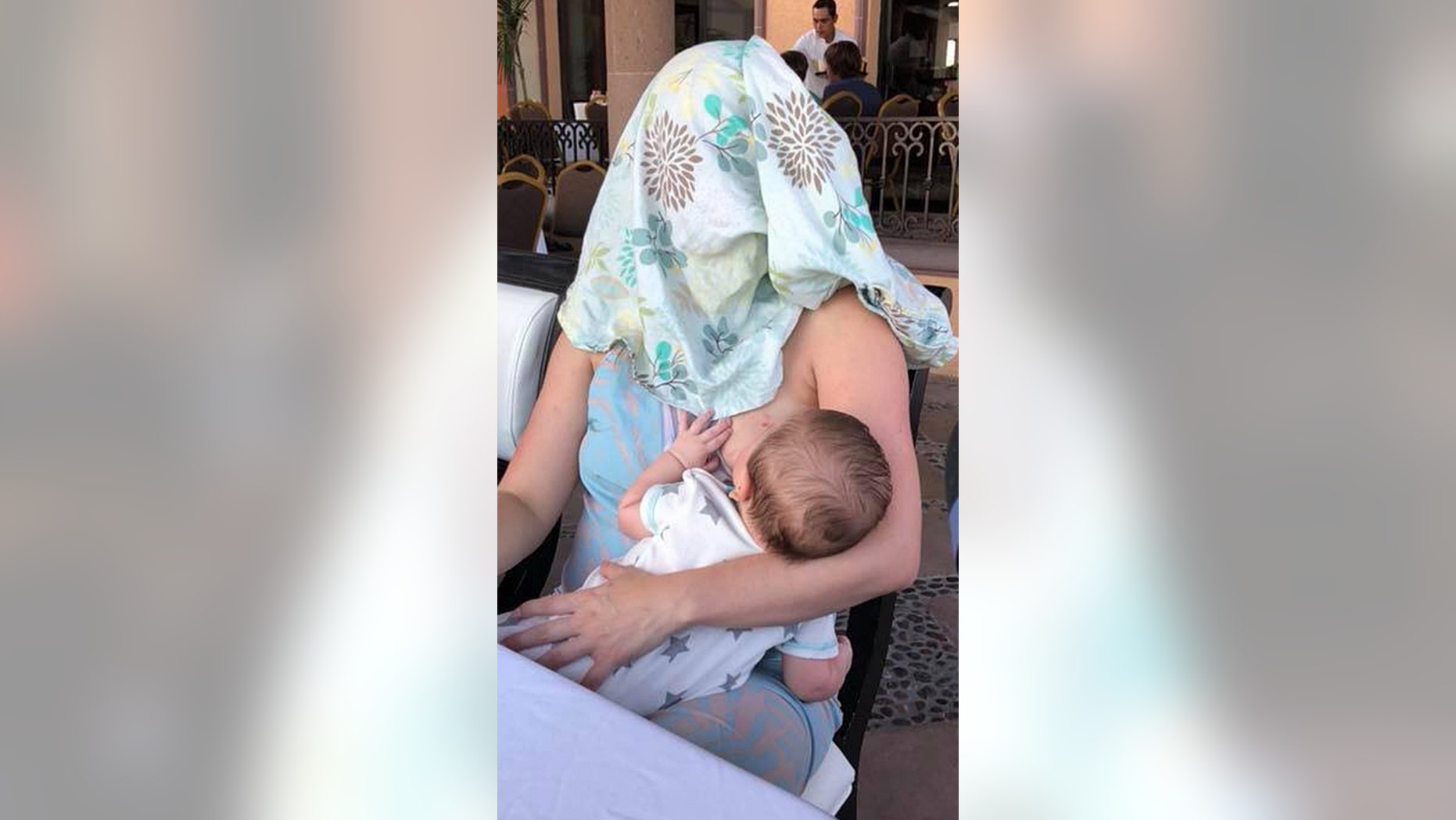A breastfeeding mom told to cover up took a creative approach to her response.
