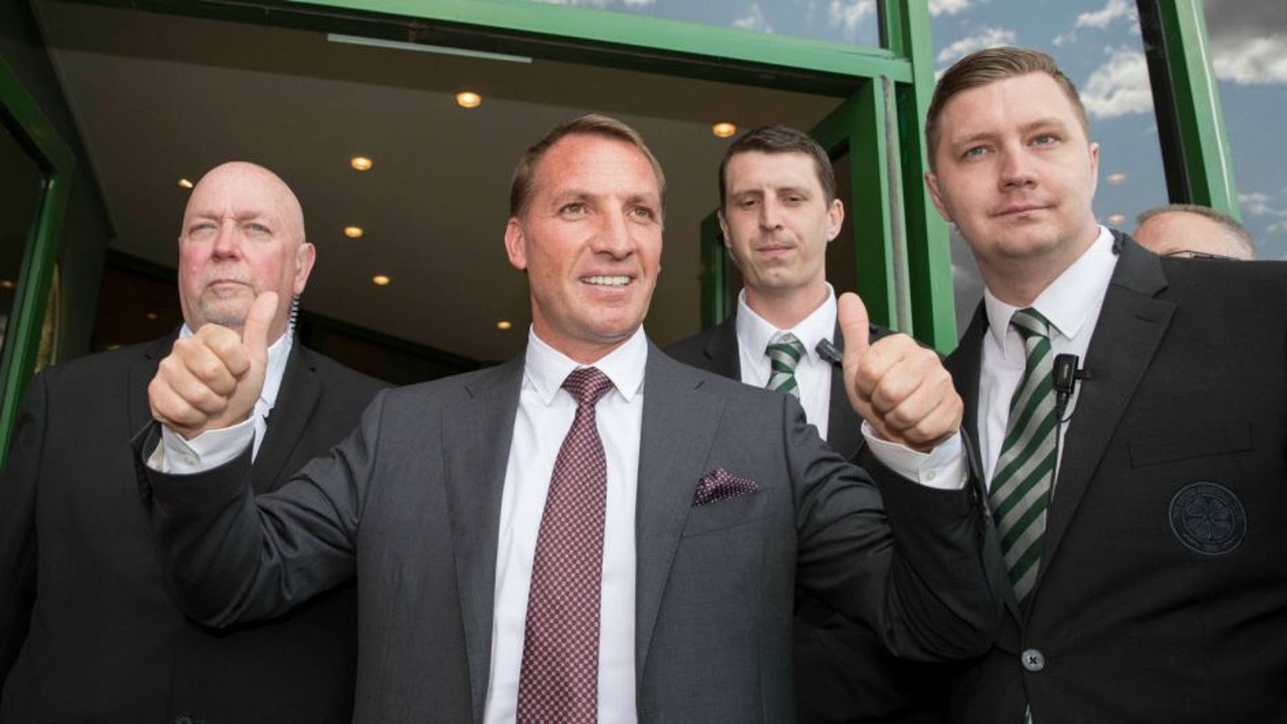 GLASGOW, SCOTLAND - MAY 23: Celtic Football Club unveil their new manager Brendan Rodgers at Celtic Park Glasgow on May 23, 2016 in Glasgow, Scotland. (Photo by Steve Welsh/Getty Images)