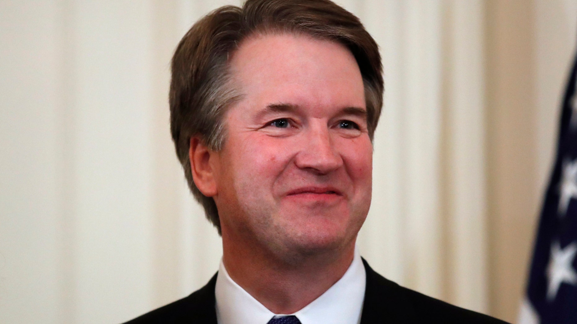 Judge Brett Kavanaugh, President Trump's Supreme Court nominee stands in the East Room of the White House, Monday, July 9, 2018.