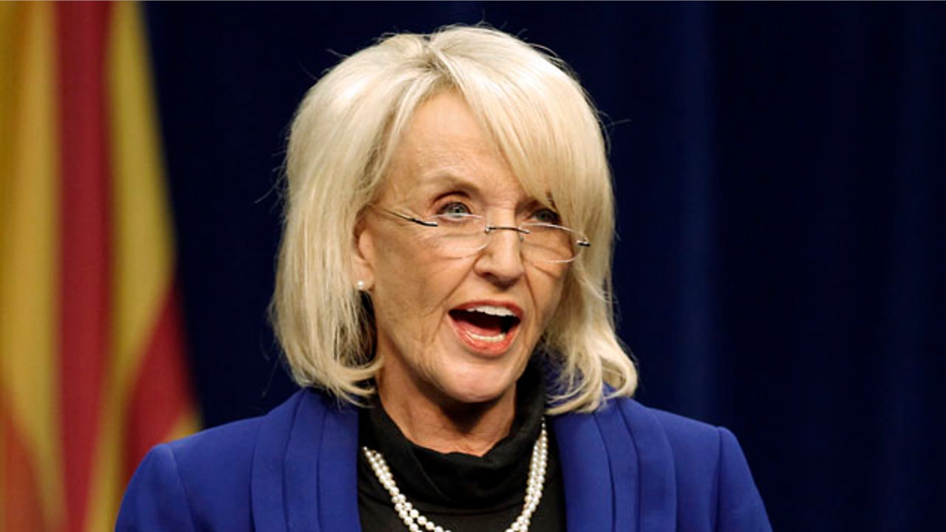 Arizona Gov. Jan Brewer, shown here Jan. 12 on the University of Arizona Campus. (AP)