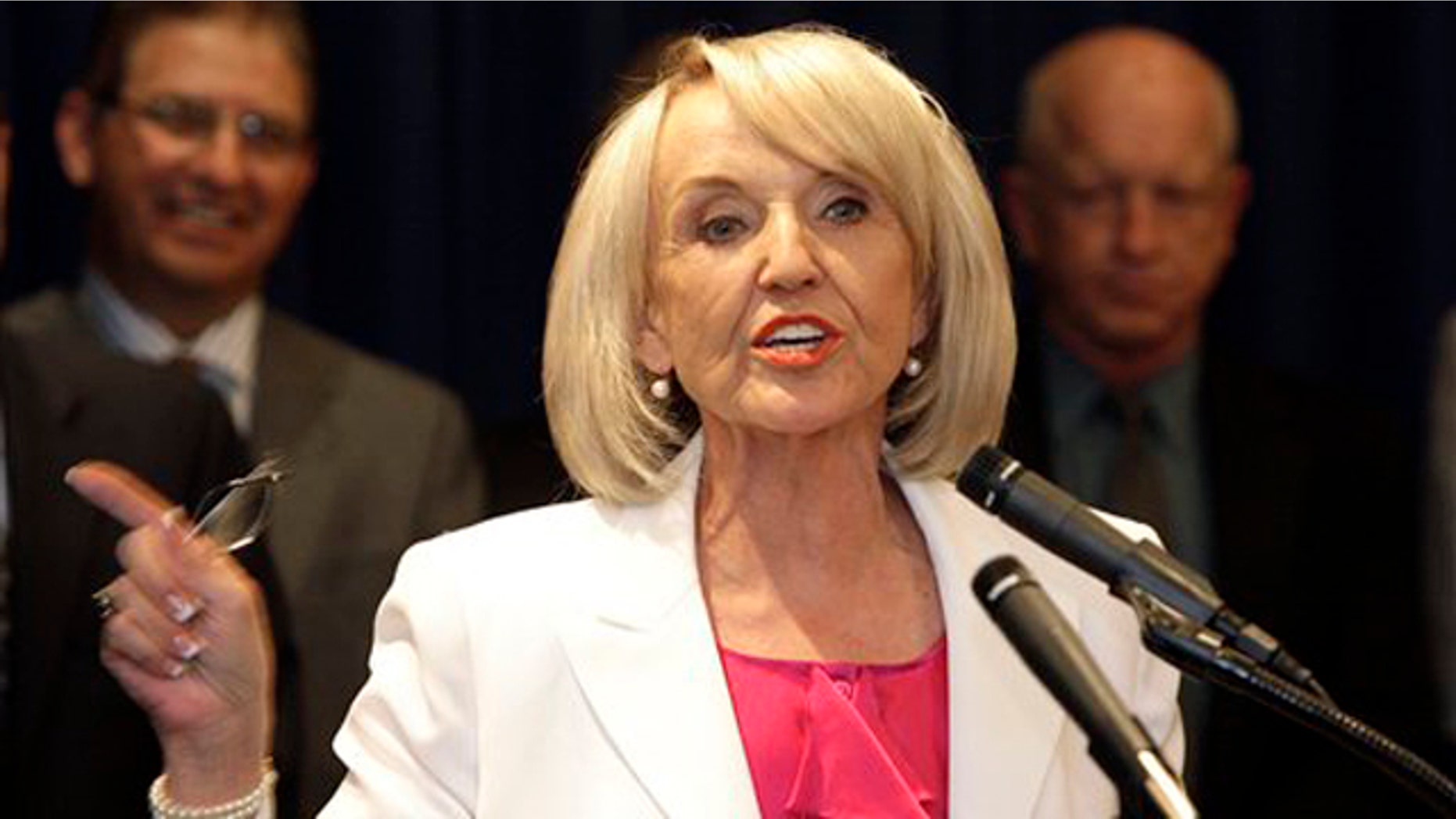 Arizona Gov. Jan Brewer speaks at the state capitol Tuesday in Phoenix. (AP Photo)