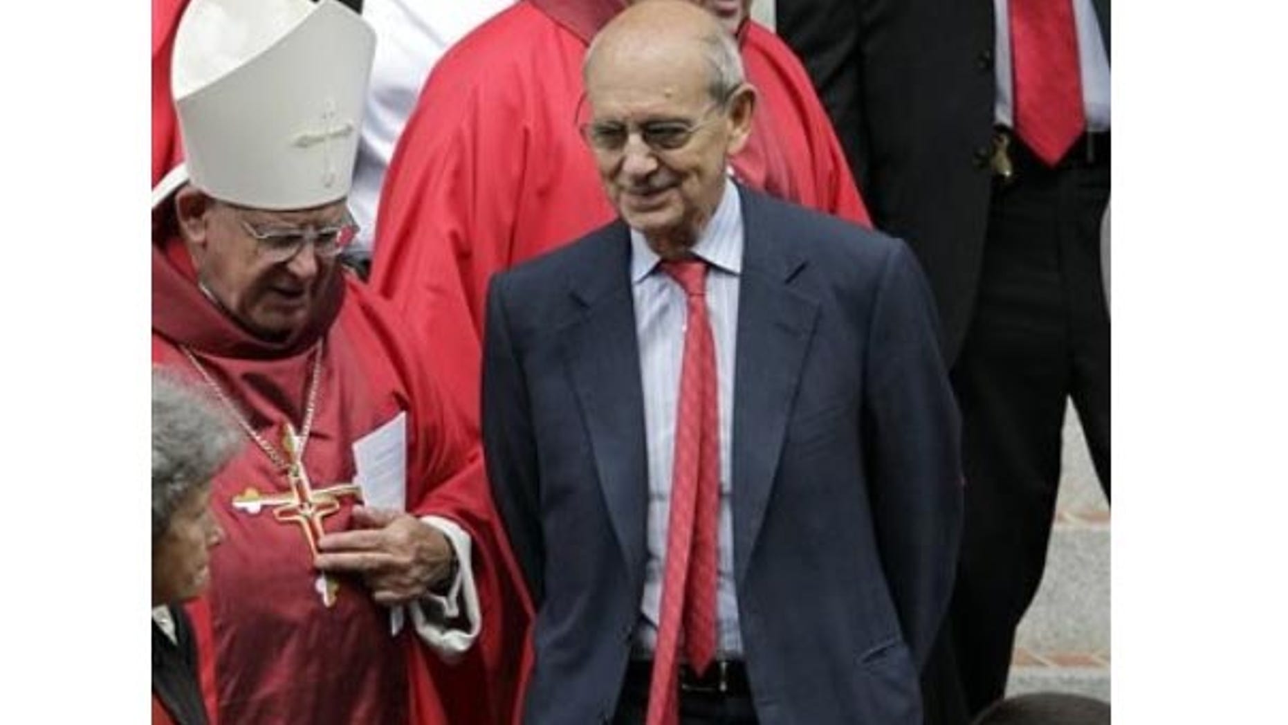 FILE: Supreme Court Justice Stephen Breyer leaves St. Matthew the Apostle's Cathedral on Oct. 3 following a Red Mass, a special Mass celebrated annually before the opening session of the Supreme Court, in Washington.