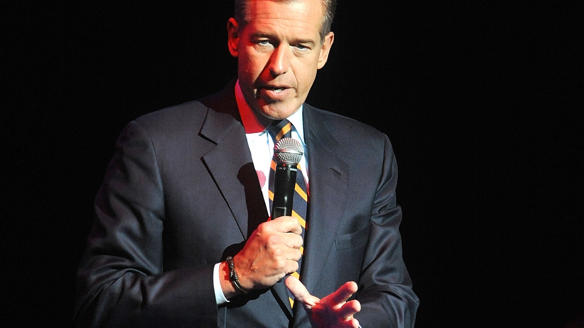 Nov. 5, 2014. Brian Williams speaks at the 8th Annual Stand Up For Heroes, presented by New York Comedy Festival and The Bob Woodruff Foundation in New York.