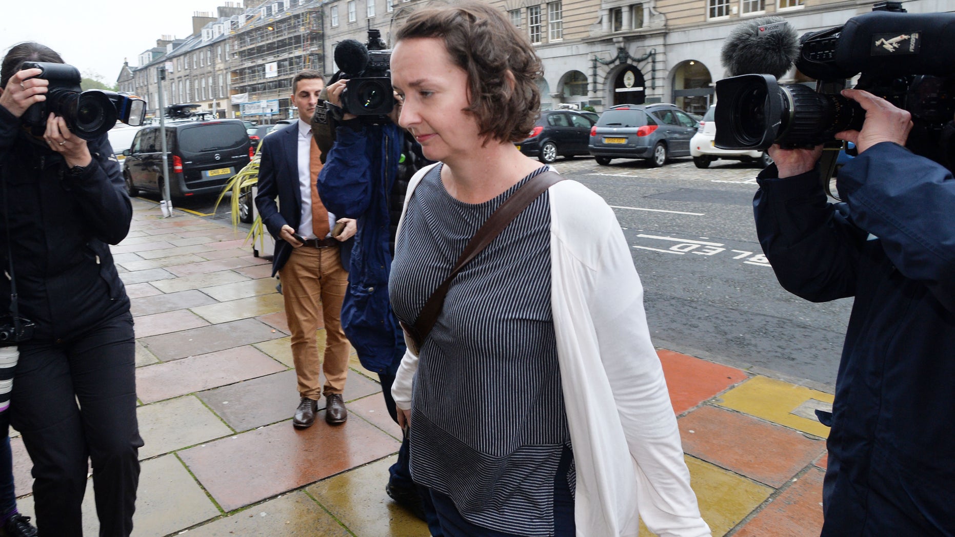 Pauline Cafferkey, the nurse who survived Ebola, arrives to face a misconduct panel on Wednesday in Edinburgh, Scotland.
