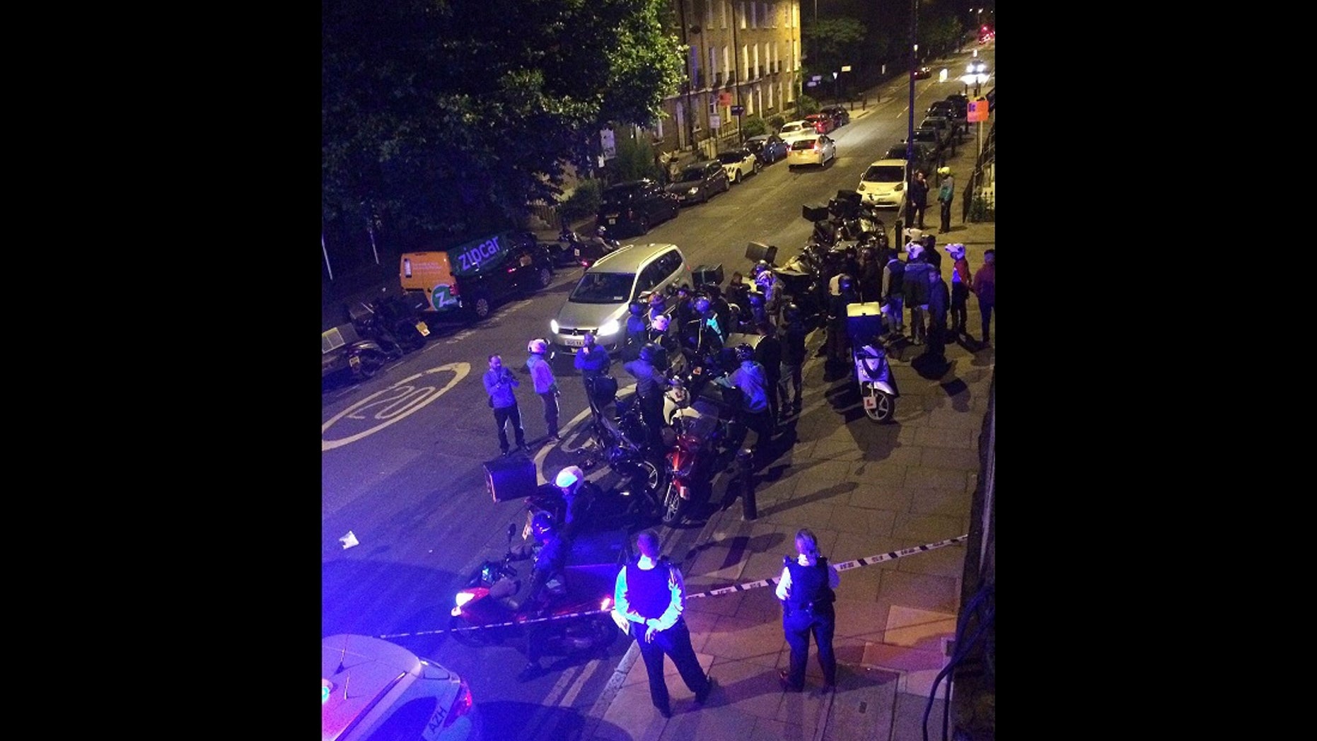 The scene of an acid attack in London on July 13.