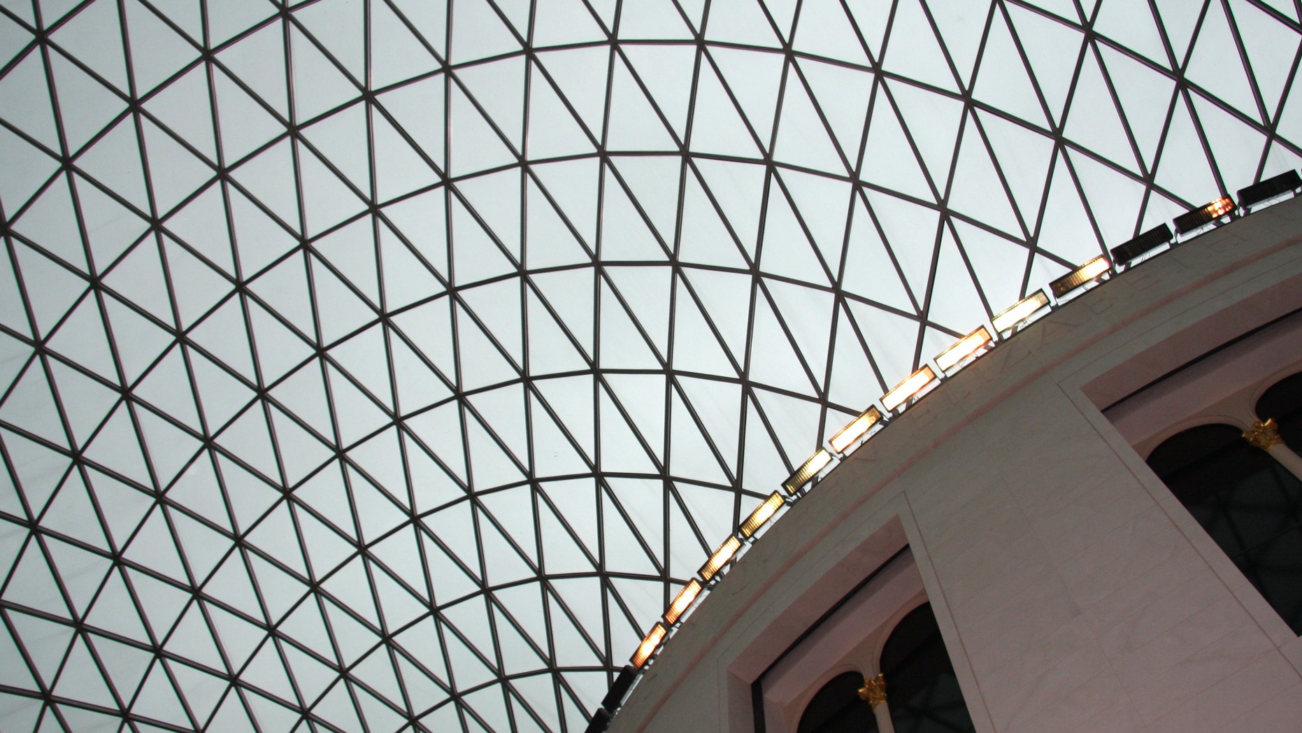 File photo - The glass and steel roof of the Great Court of the British Museum is seen in London March 8, 2008. Opened in December 2000, the Great Court of the British Museum is the largest covered public square in Europe. (REUTERS/John Goh)