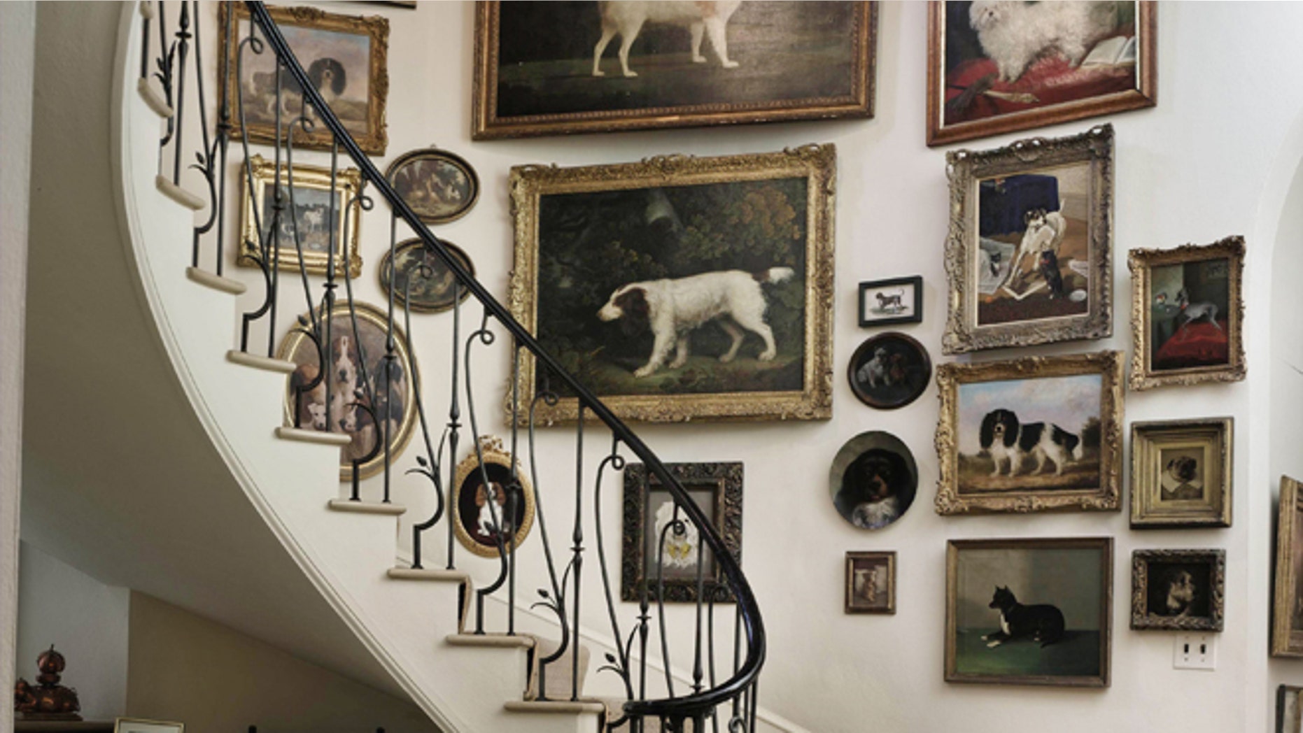 This undated file photo provided by Sotheby's shows the staircase at Brooke Astor's Westchester estate, Holly Hill, in Briarcliff Manor, New York.