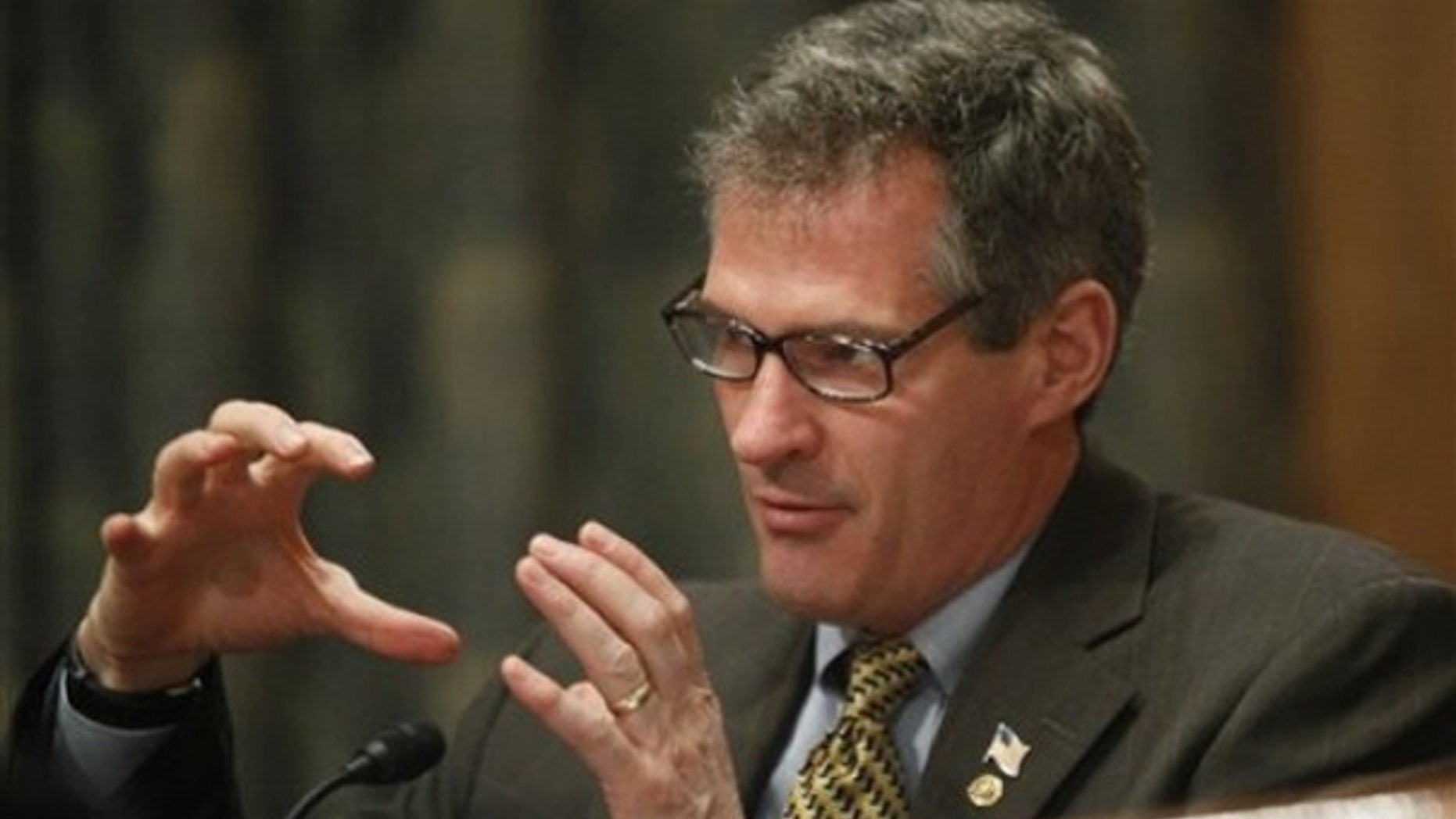 Sen. Scott Brown questions witnesses during a hearing on intelligence reform March 10 on Capitol Hill. (AP Photo)