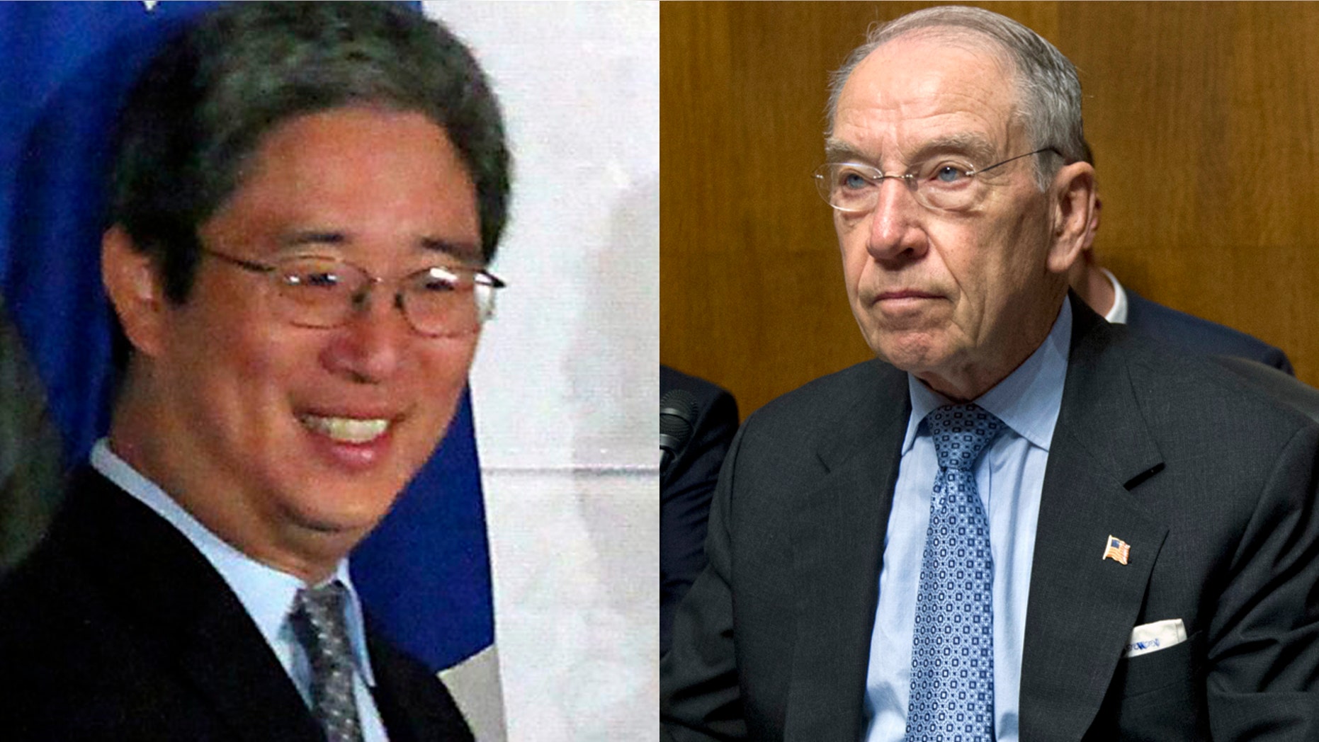 Bruce Ohr, left, and Sen. Chuck Grassley, R-Iowa.